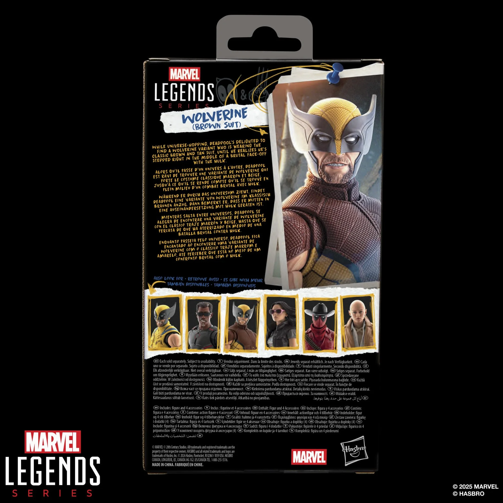 Wolverine (w brązowym kombinezonie) z serii Marvel Legends, kolekcjonerska figurka w skali 15 cm na prezent z filmu Deadpool & Wolverine wytwórni Marvela