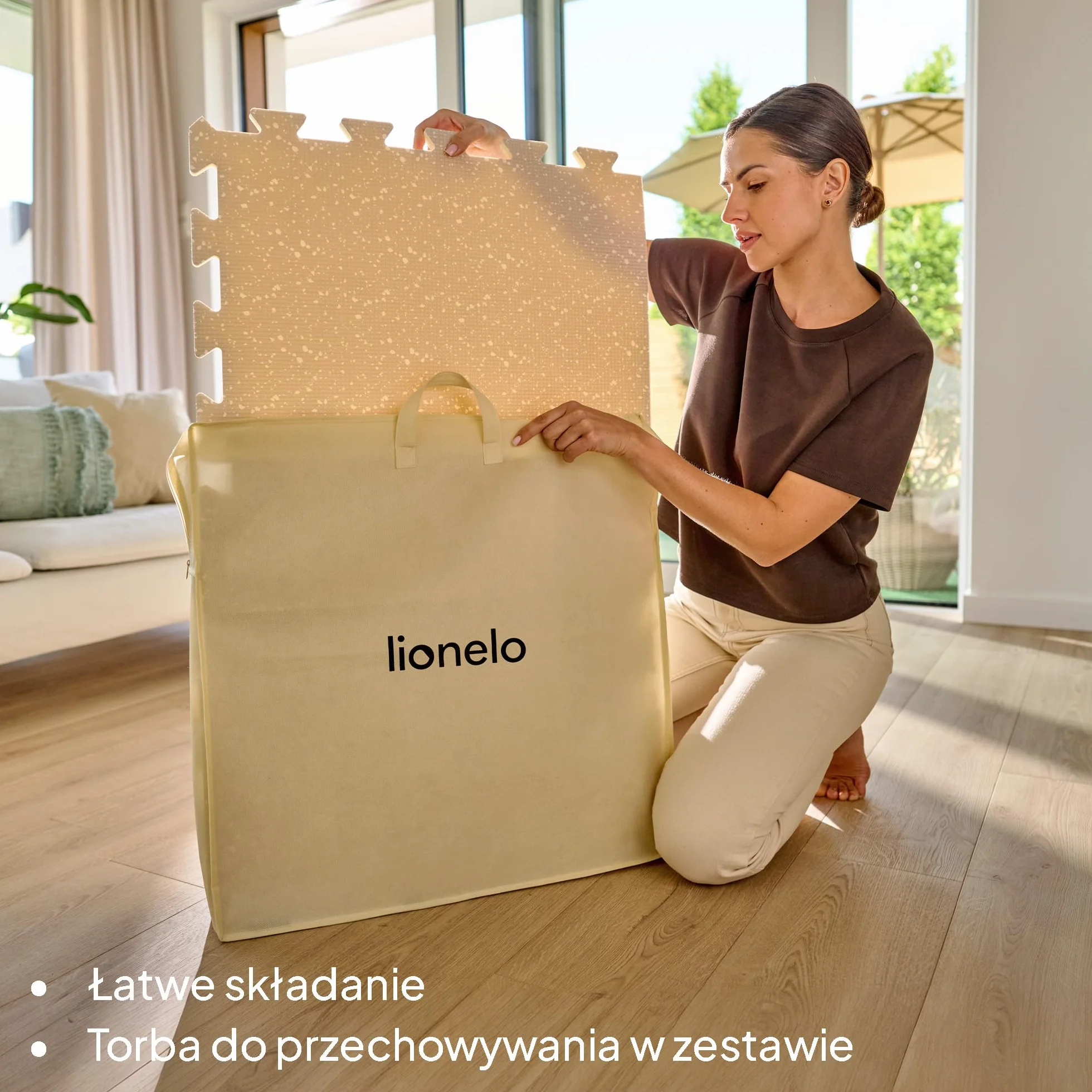 Lionelo Yoka Mata Puzzle Piankowa XPE Dwustronna Antypoślizgowa 6 Elementów Grubość 1,5 cm Wiek 0+ XXL