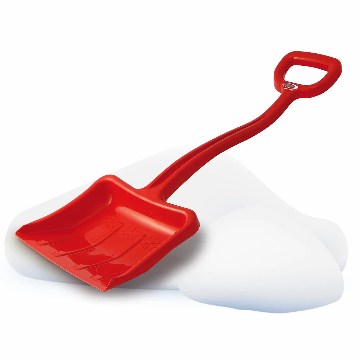 Jamara 460399 czerwona 460399-Odśnieżarka do śniegu wysokość 70 cm wytrzymała i stabilna, wzmocnienie żeber w ostrzu, plastikowy poręczny uchwyt w kształcie litery D