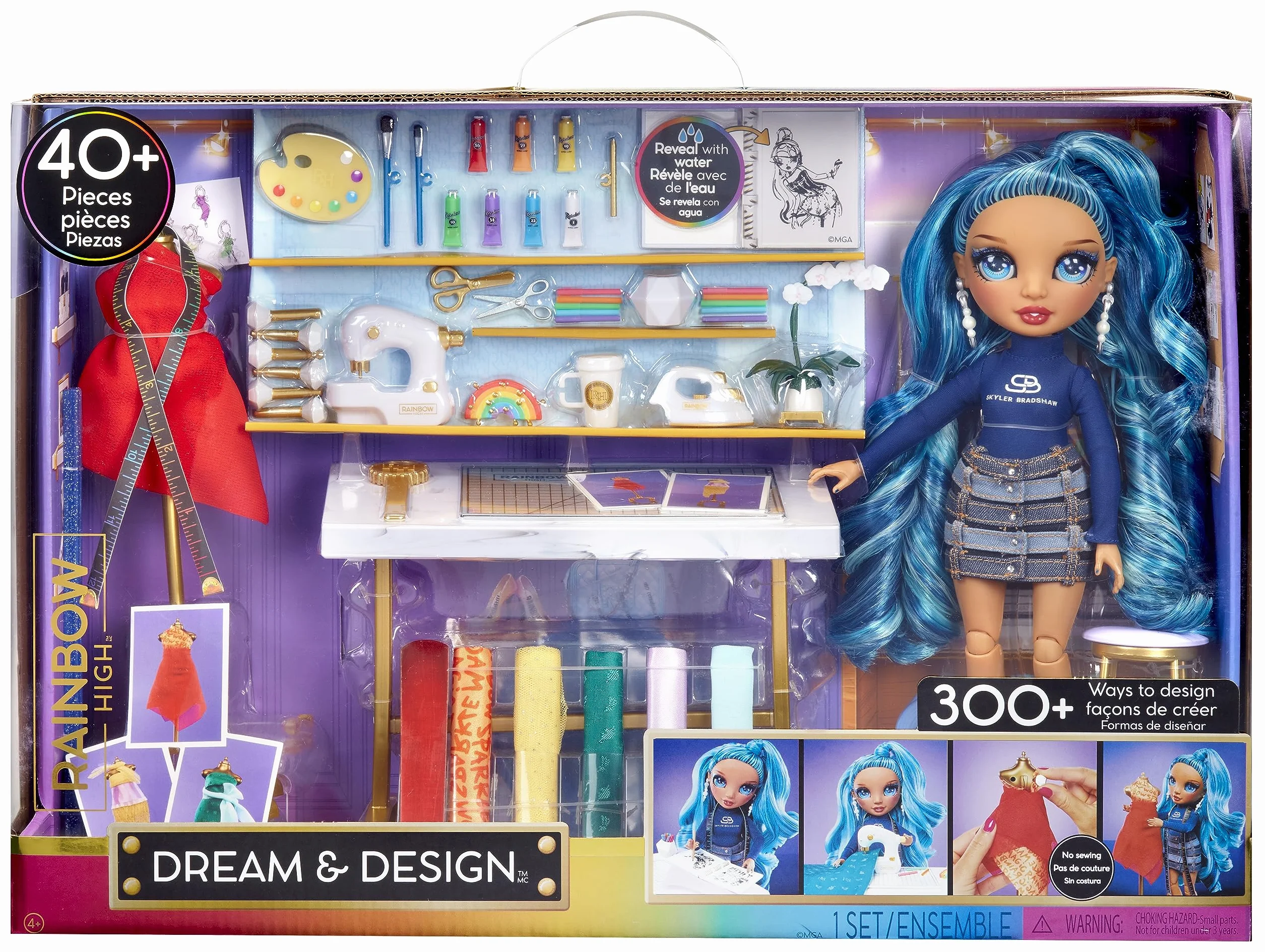 Rainbow High Dream & Design Fashion Studio Playset Zestaw Projektanta Mody z Lalką Skyler Bradshaw