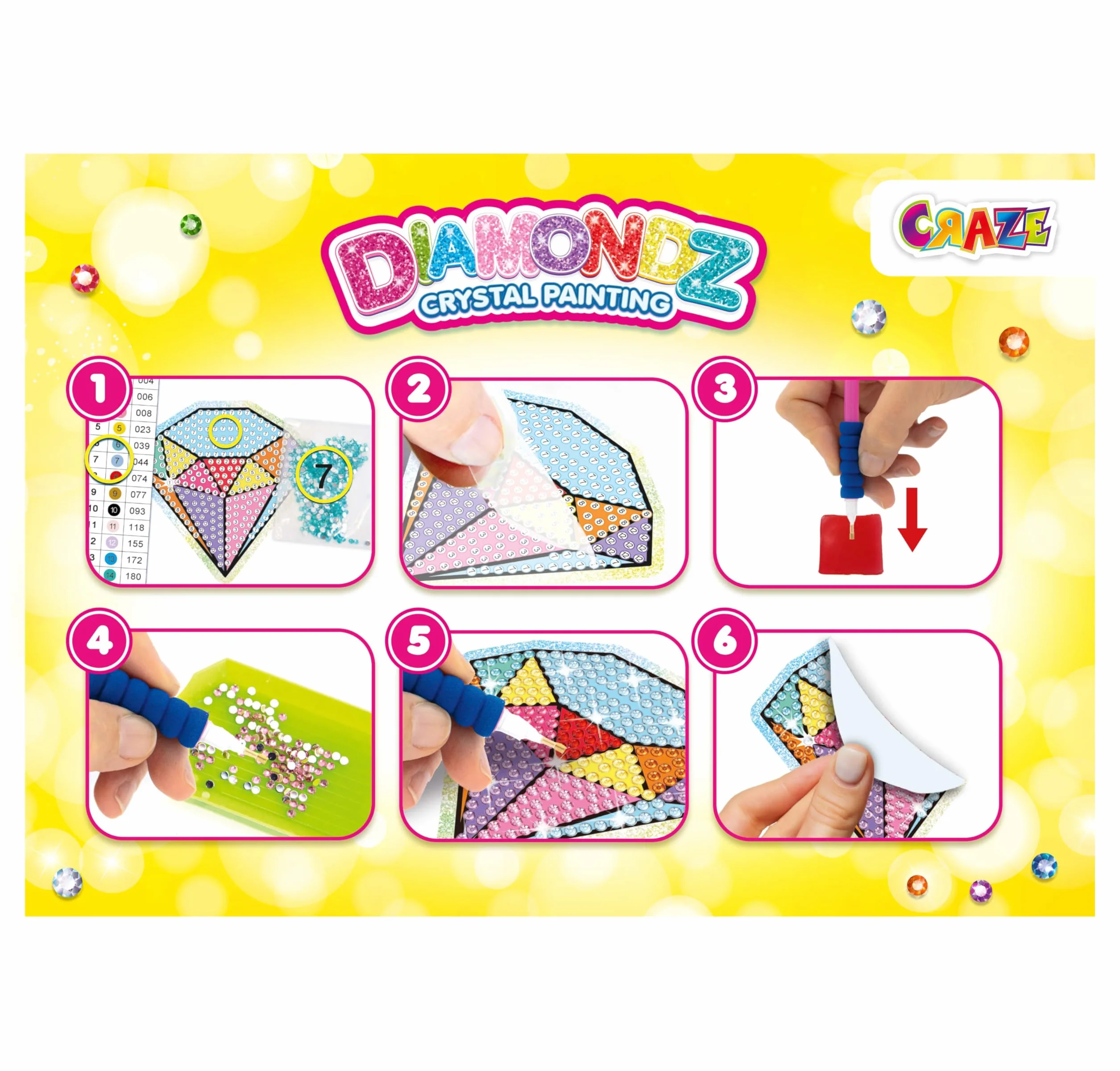 CRAZE Diamondz Mega zestaw naklejek do malowania diamentowego 12 szablonów