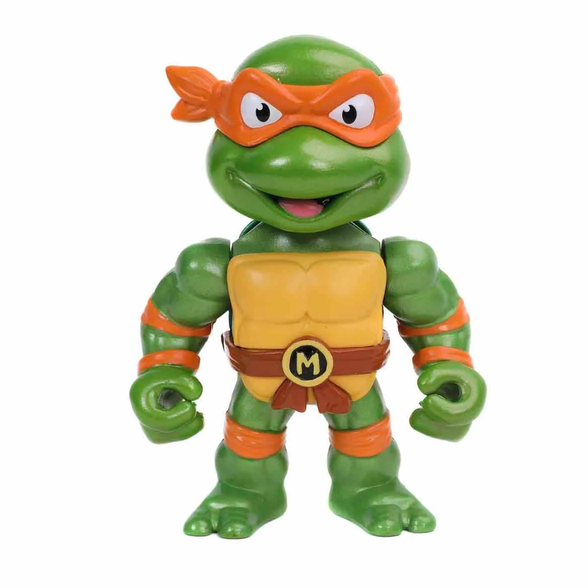 Jada 253283002, Wojownicze Żółwie Ninja Turtles, Michelangelo, metalowa, kolekcjonerska figurka die cast, 10 cm, zielony, pomarańczowy