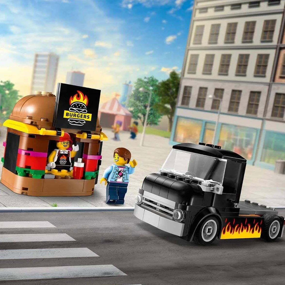 LEGO City Ciężarówka z burgerami 60404 Zestaw do Zbudowania dla 5 lat