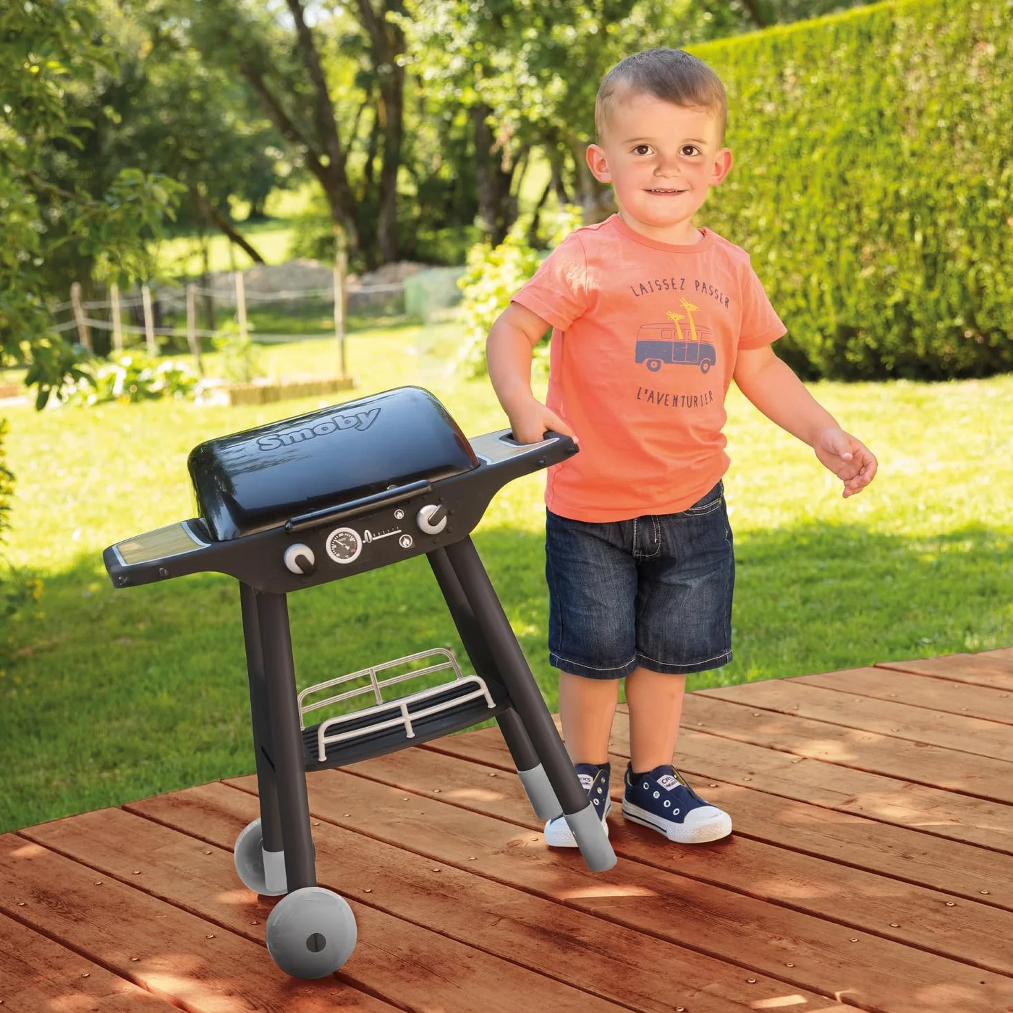 Smoby Grill Barbeque 70 cm 18 Akcesoriów Chowane Magiczne Płomienie Zapalniczka z Dźwiękiem Zabawka dla dzieci od 3 lat