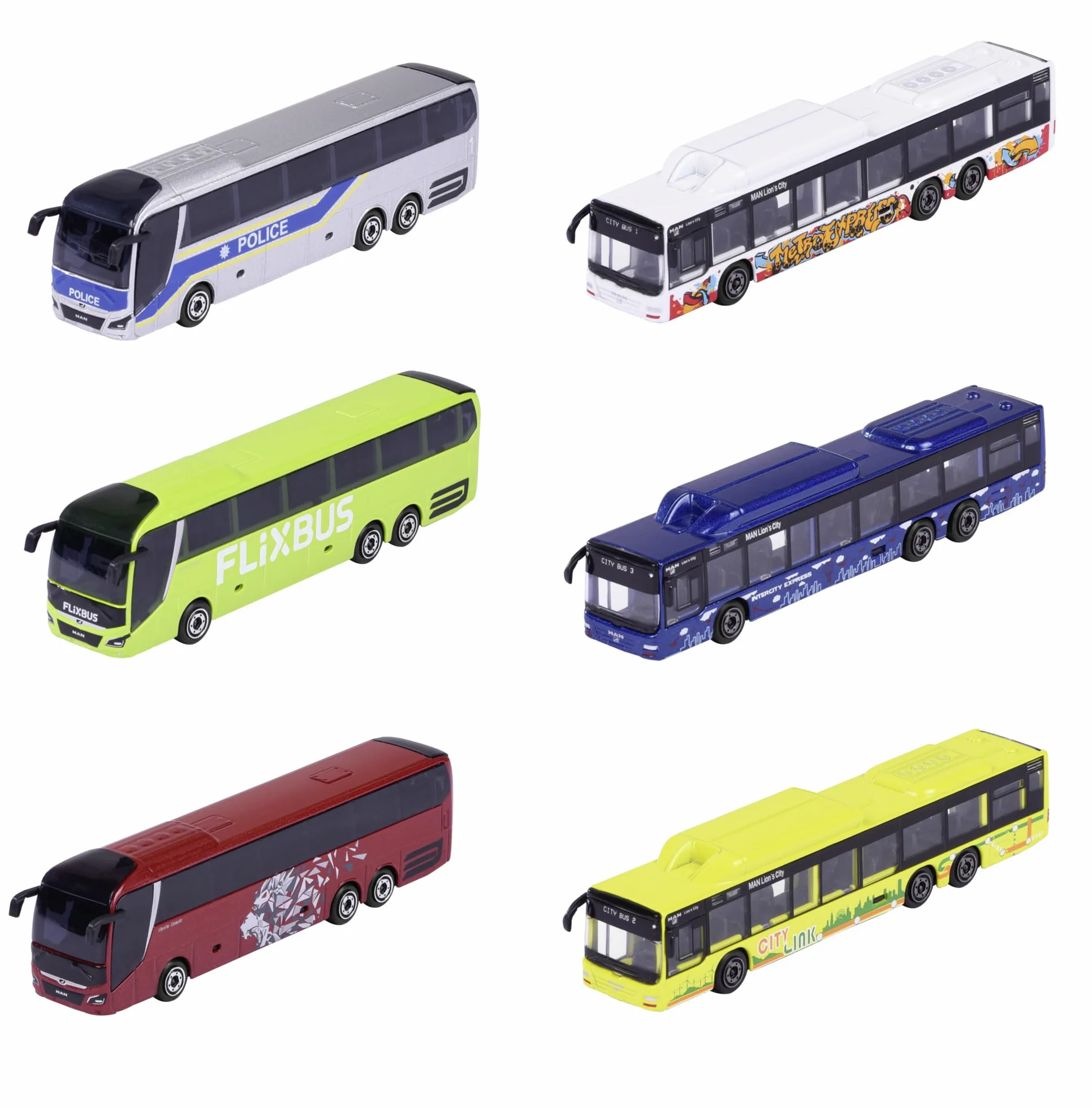 Majorette City Bus Model Autobusu, Wielokolorowy, 13 cm, 212053159