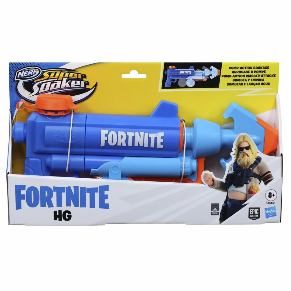 Super Soaker 5010993898794 Nerf Fortnite HG Water Blaster, Pump-Action Soakage, Outdoor Summer Games for Teens, Adults, Multi