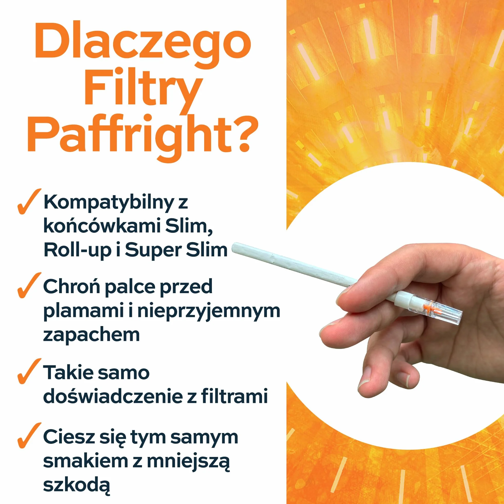 Paffright Slim 540+60 filtrów do papierosów, filtr antysmolisty, plastikowy filtr 5,25 mm - 6 mm, ustnik do papierosów slim