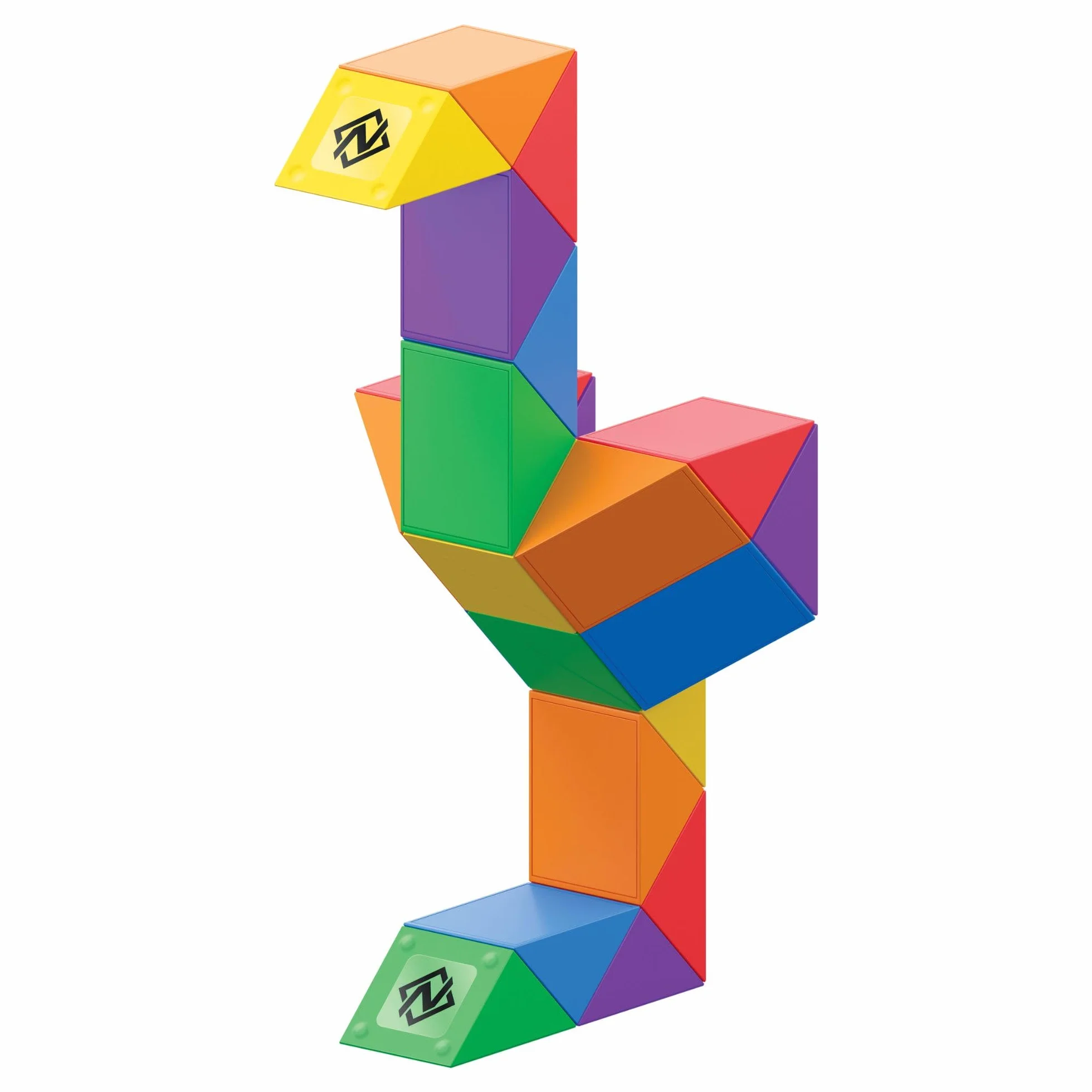 NEXCUBE Cobra - Oryginalna gra logiczna z tworzeniem kształtów - Gra dla dzieci od 6 lat - 24 kolorowe pryzmaty - tworzy ponad 100 różnych kształtów zwierząt lub przedmiotów - Gra logiczna