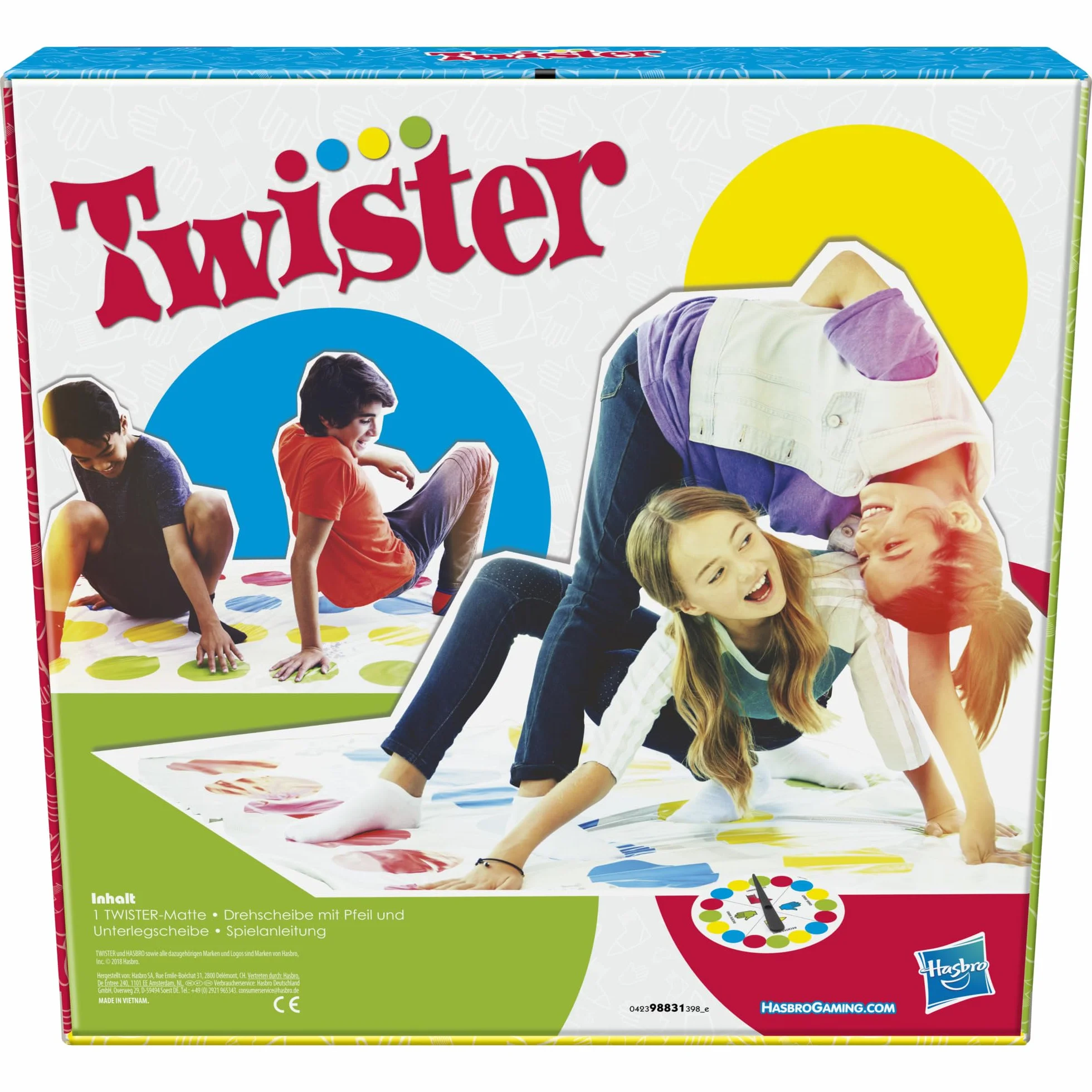 Hasbro Gaming Twister Gra Towarzyska, Wielokolorowy, Od 8 lat