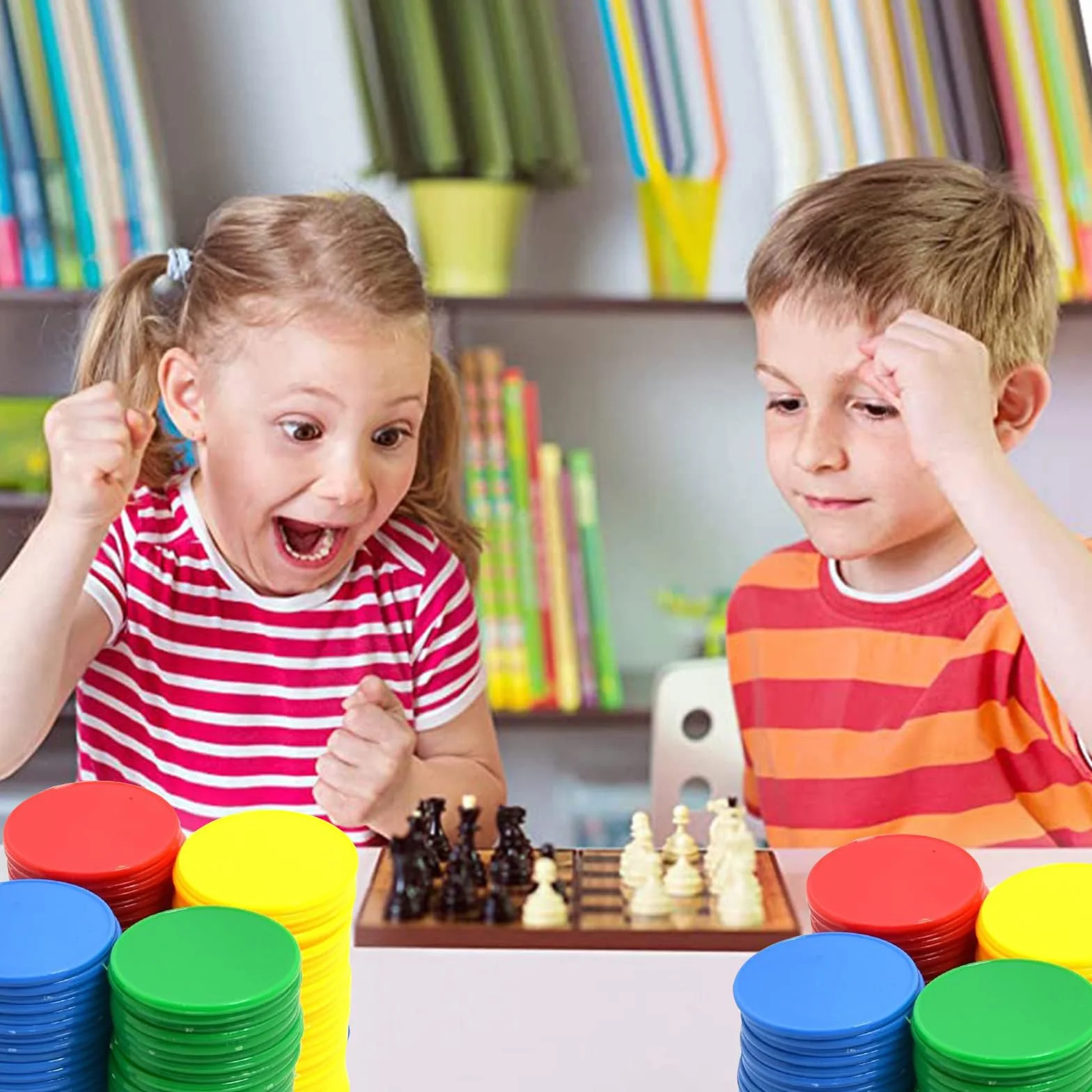 Zliczanie żetonów do gier, z tworzywa sztucznego, 160 sztuk, kolorowe żetony Bingo, licznik kolorów do matematyki lub gier