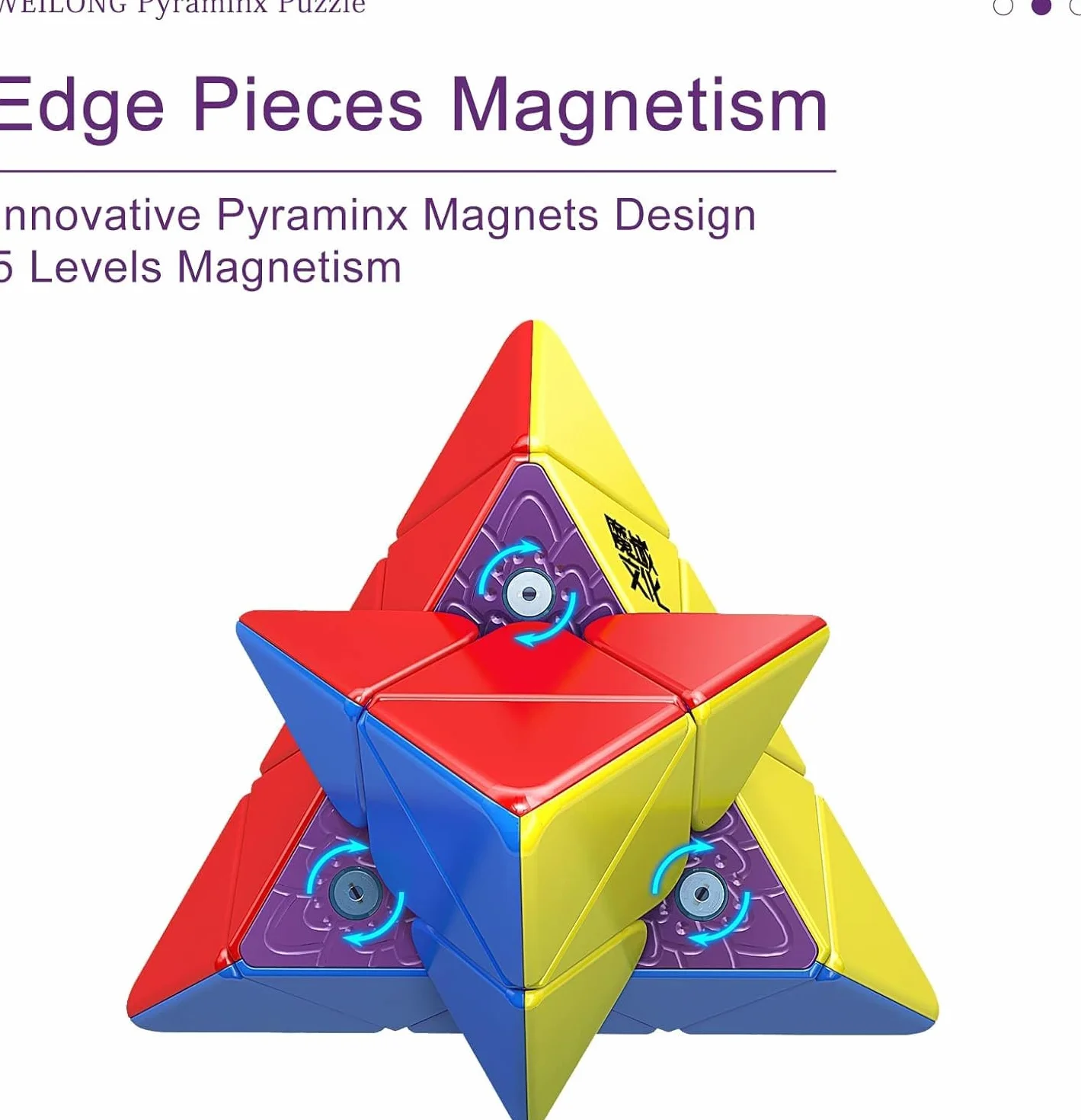 Moyu Pyraminx 2022 z 48 Magnesami, Trójkątna Kostka Maglev Speed bez Kleju, Regulowana Elastyczność, Materiał ABS, 1 Sztuka