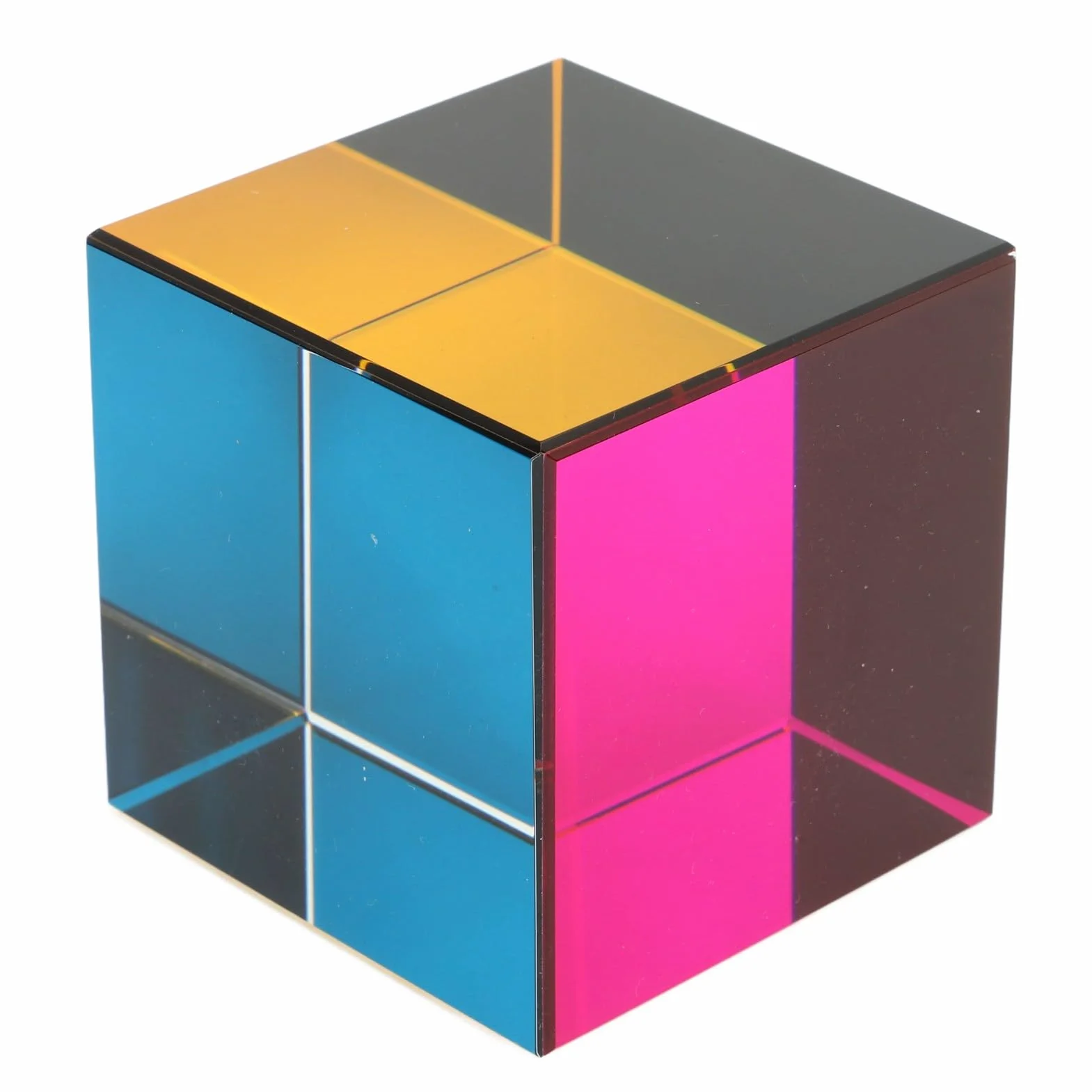 Kolorowa Kostka, Zabawki Fizyczne Tesseract Cube Szklana 6 Stron z lekkością do Ozdób na Stole (50MM)