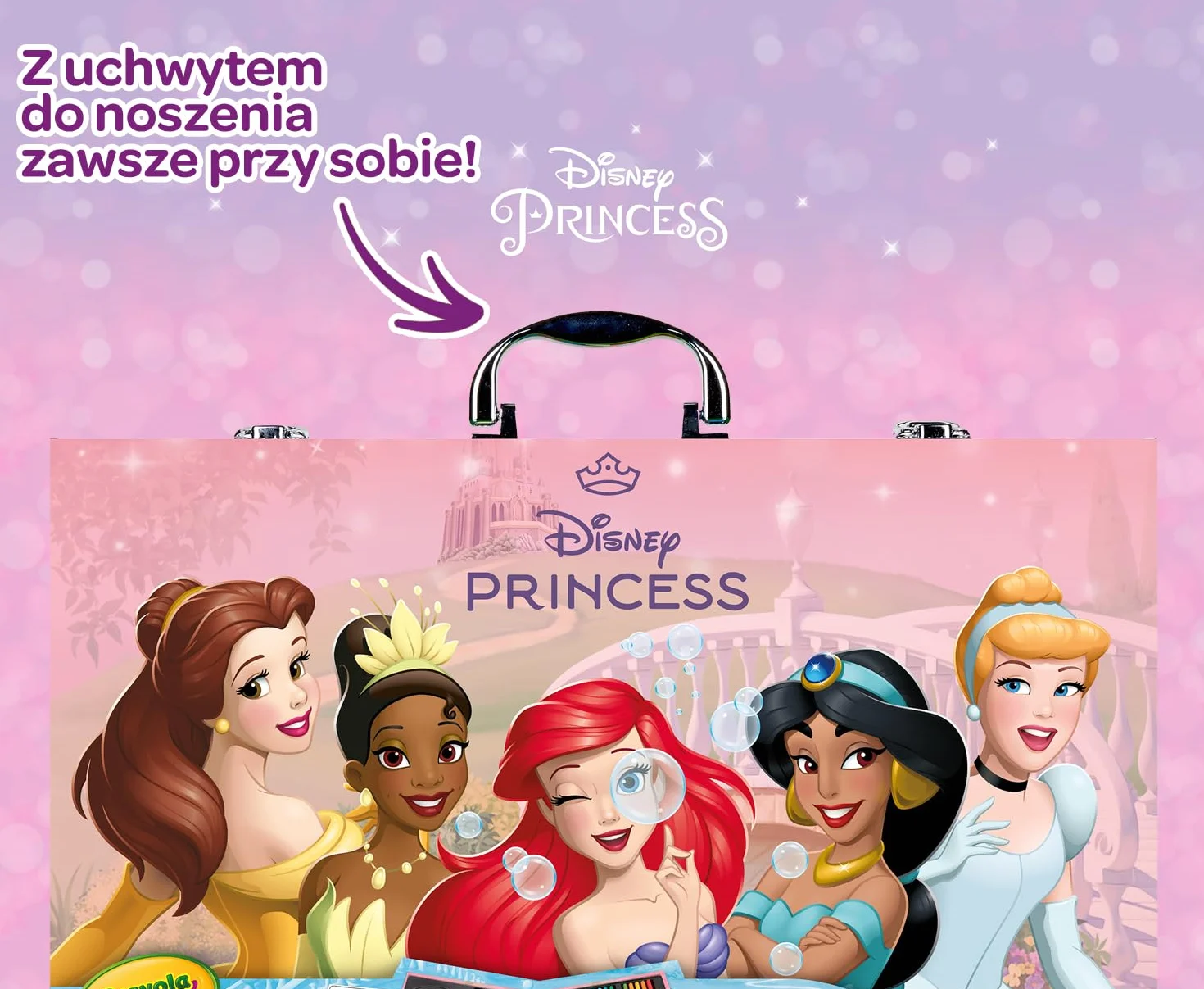 CRAYOLA Aktówka artysty księżniczki Disney 115 sztuk dla dzieci 4+