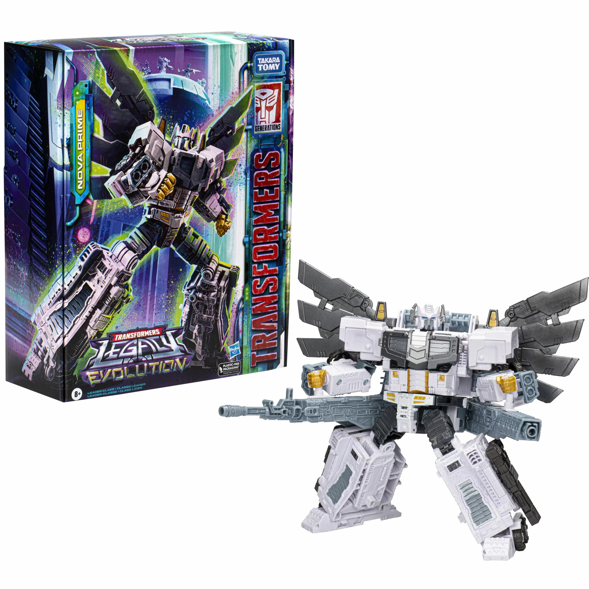 Transformers Generations Legacy Evolution, figurka Nova Prime Leader Class 17,5 cm, dla dziewcząt i chłopców, od 8 lat