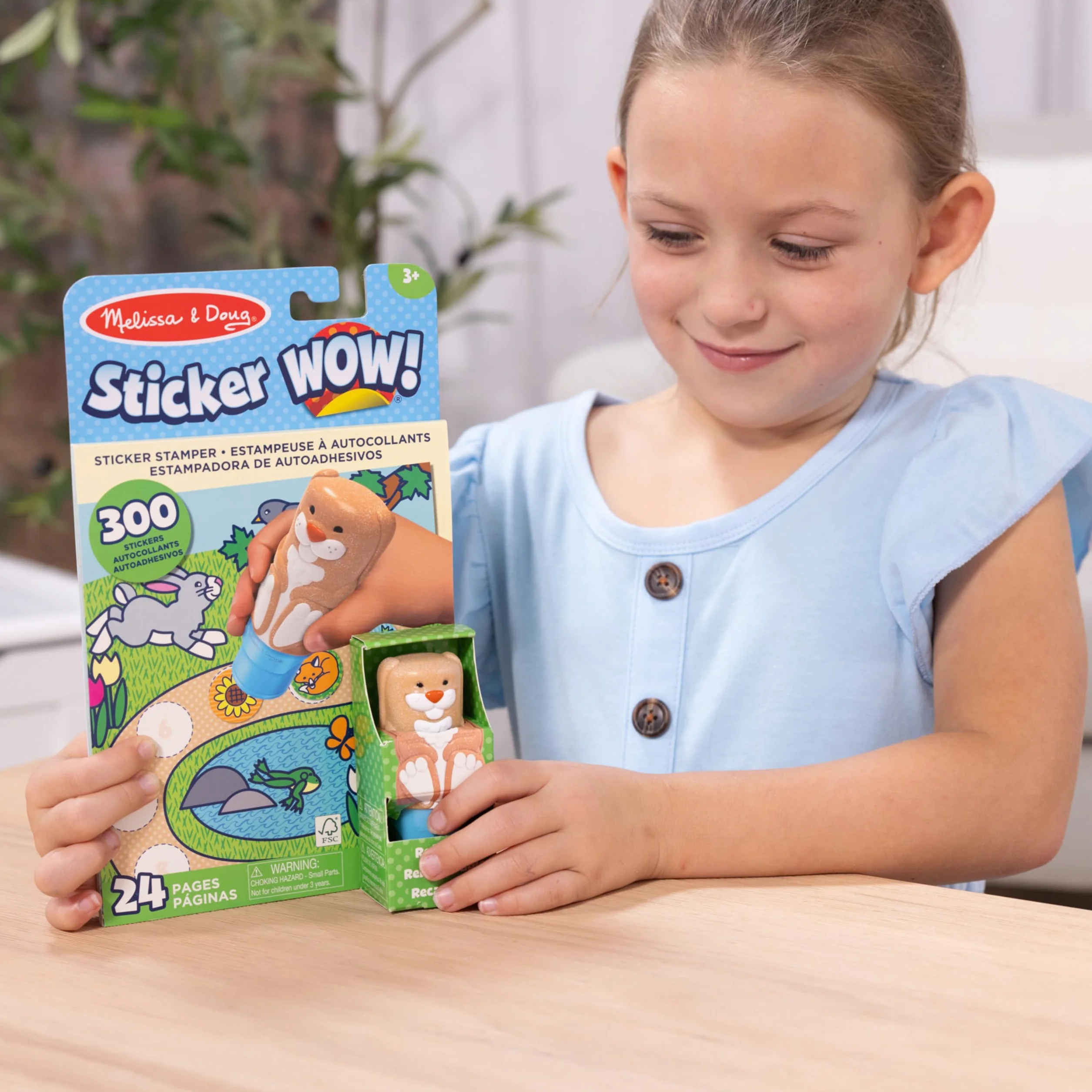 Melissa & Doug Sticker WOW stempel i podkładka do aktywności królik książka dla dzieci zabawki podróżne od 3 lat FSC