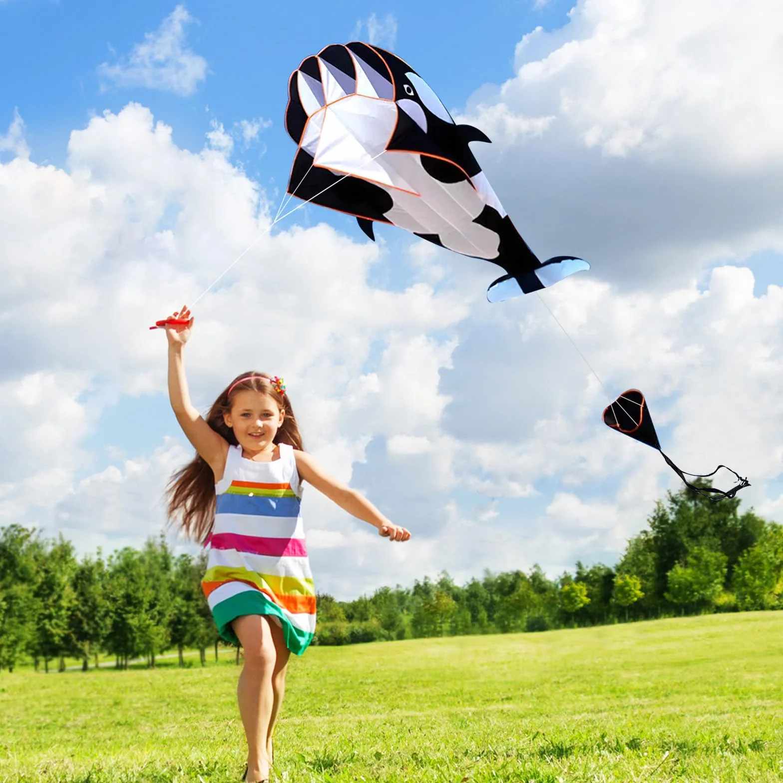 Ogromny smok, Shyllin wiatrak dla dzieci, latawiec zabójczy, smok dla dorosłych, na plażę i na trawnik, 215 x 125 cm