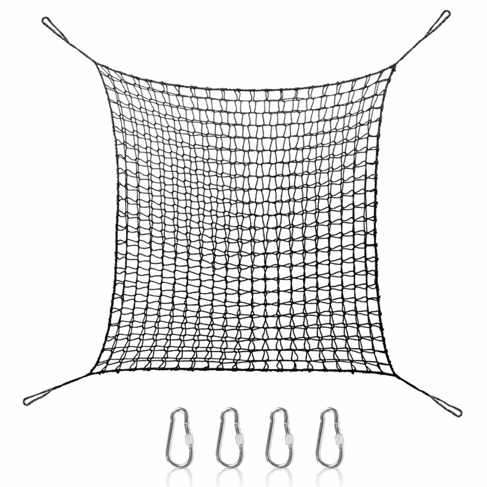 Siatka do wspinaczki na plac zabaw, dwuwarstwowa siatka zabezpieczająca dla dzieci, huśtawka ogrodowa, 1x3 m / 2x3 m / 3x3 m (czarna, 100x300 cm)