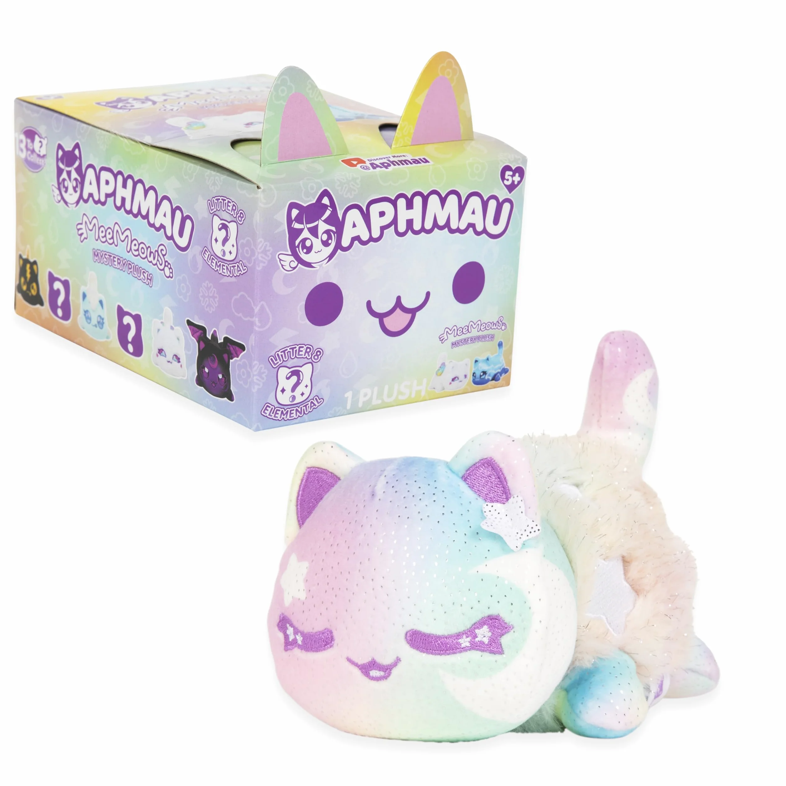 Aphmau MeeMeow Mystery Plush 15.2 cm – seria 8, kanał gier YouTube Minecraft, Blind Box, 1 z 8 możliwych, zabawny element MeeMeows inspirowany Minecraftem, oficjalny produkt