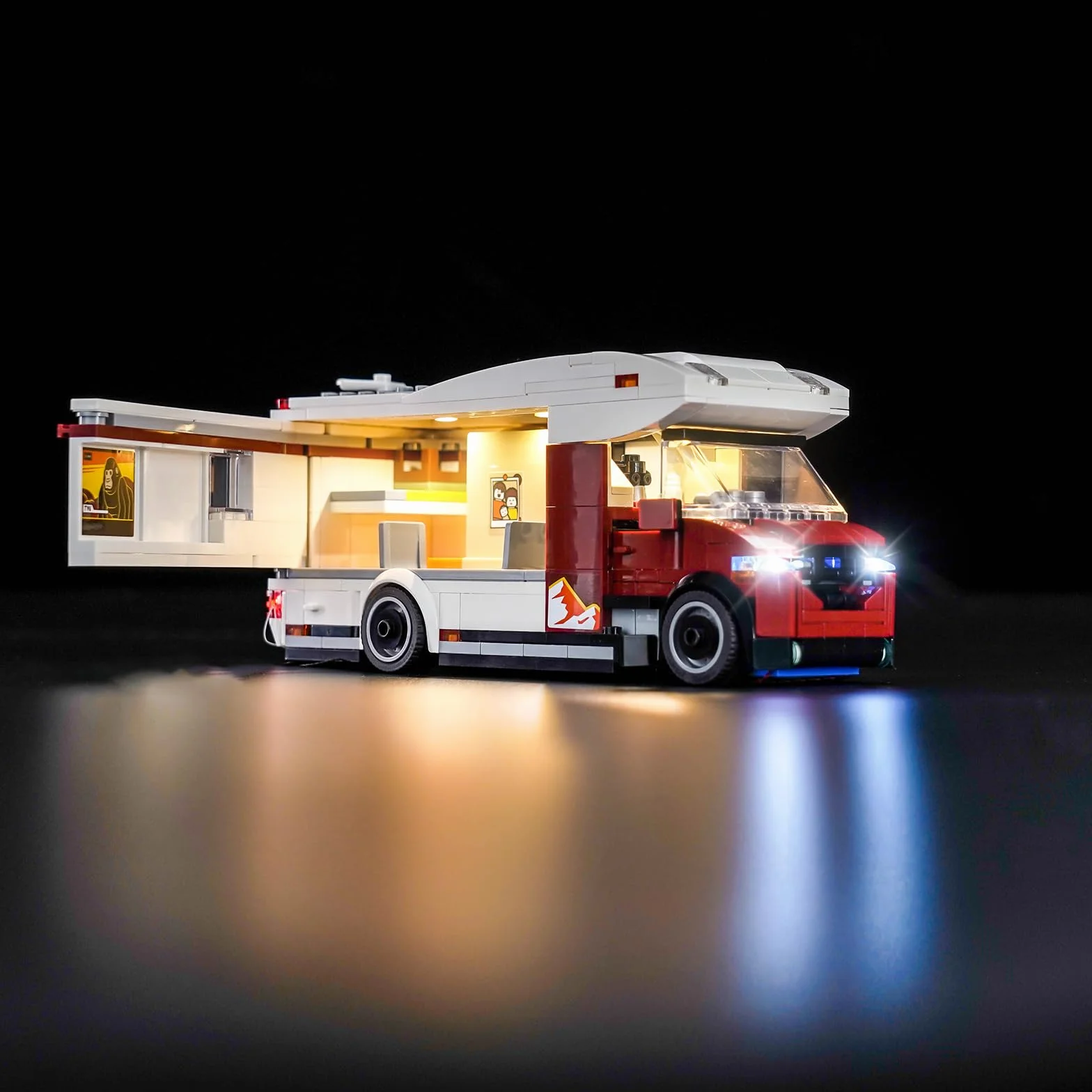 Zestaw świateł LED kompatybilny z Lego Holiday Adventure Camper Van 60454 (nie jest to model), zestaw oświetleniowy kompatybilny z Lego Holiday Adventure Camper Van kreatywna zabawka