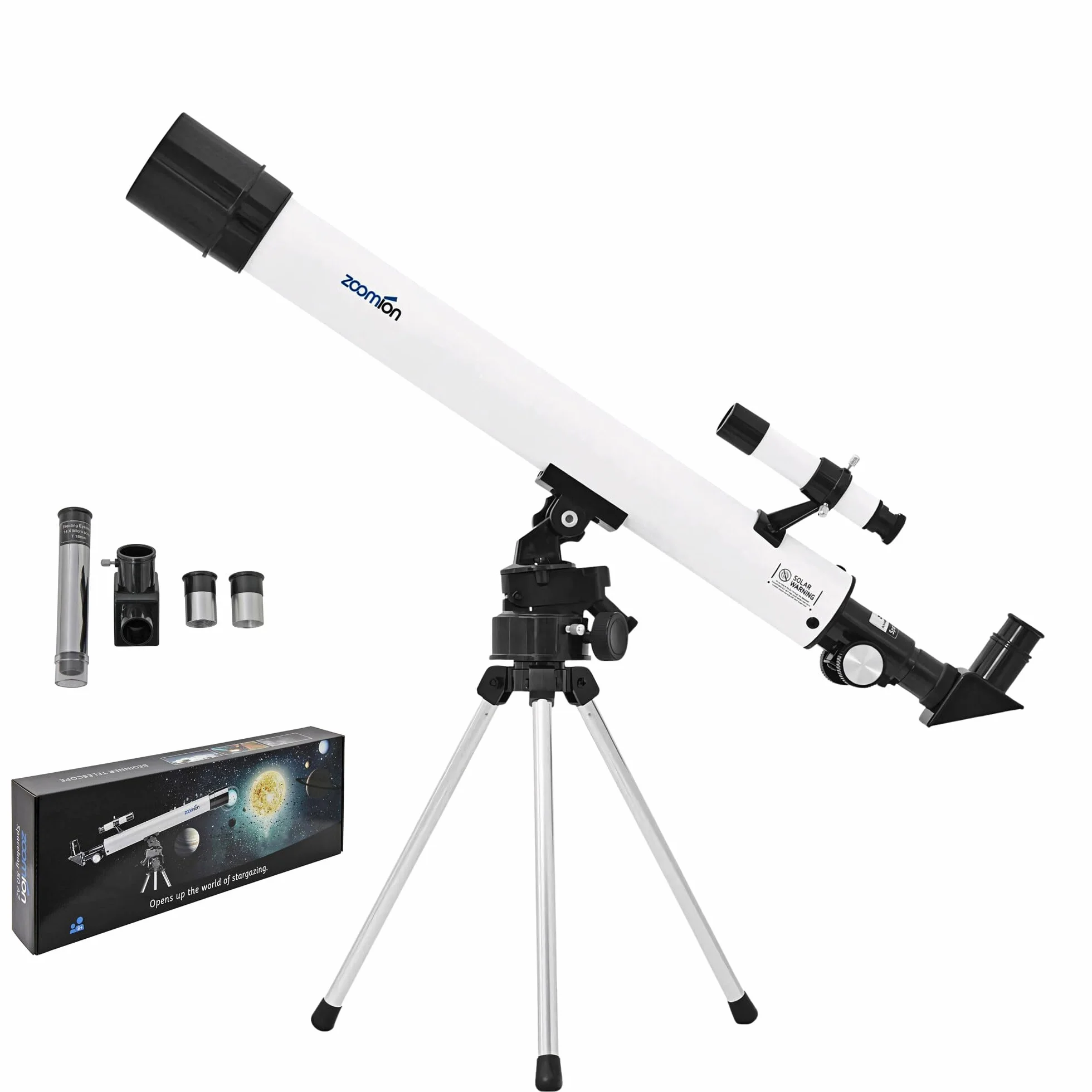 Teleskop Zoomion Spaceboy 500 AZ. Teleskop astronomiczny w zestawie ze statywem i akcesoriami. Dla dzieci i początkujących