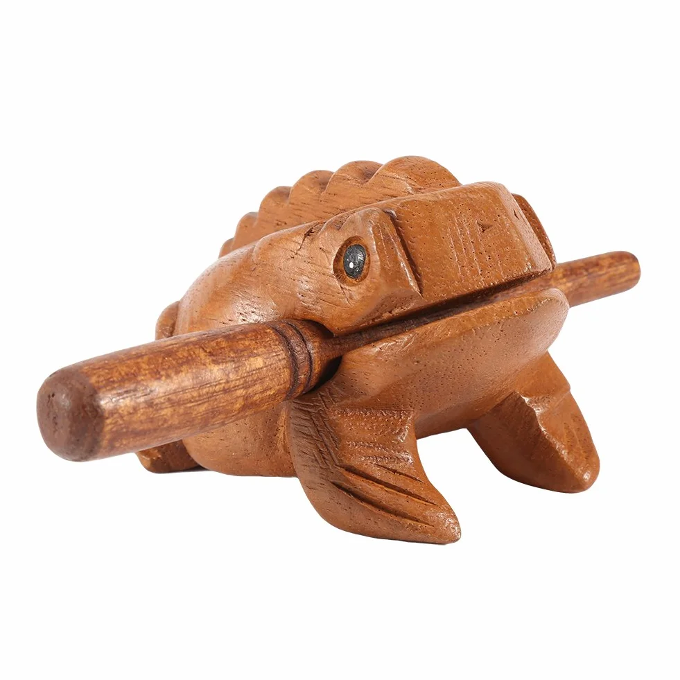 Drewniana żaba tajlandia tradycyjne rzemiosło drewniana szczęśliwa żaba rechot Instrument muzyczny Home Office Decor Office(#3 10.6CM)