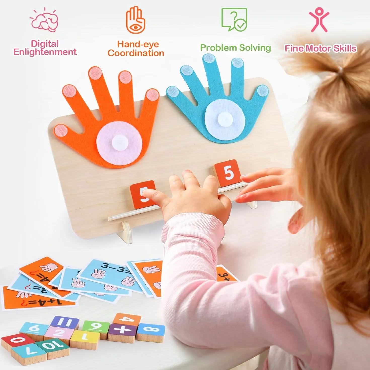 Montessori 3 lata, zabawki matematyczne do nauki liczenia, przedszkole edukacyjne gry edukacyjne prezent na Boże Narodzenie lub urodziny dla 3 4 5 lat dzieci dziewczynka