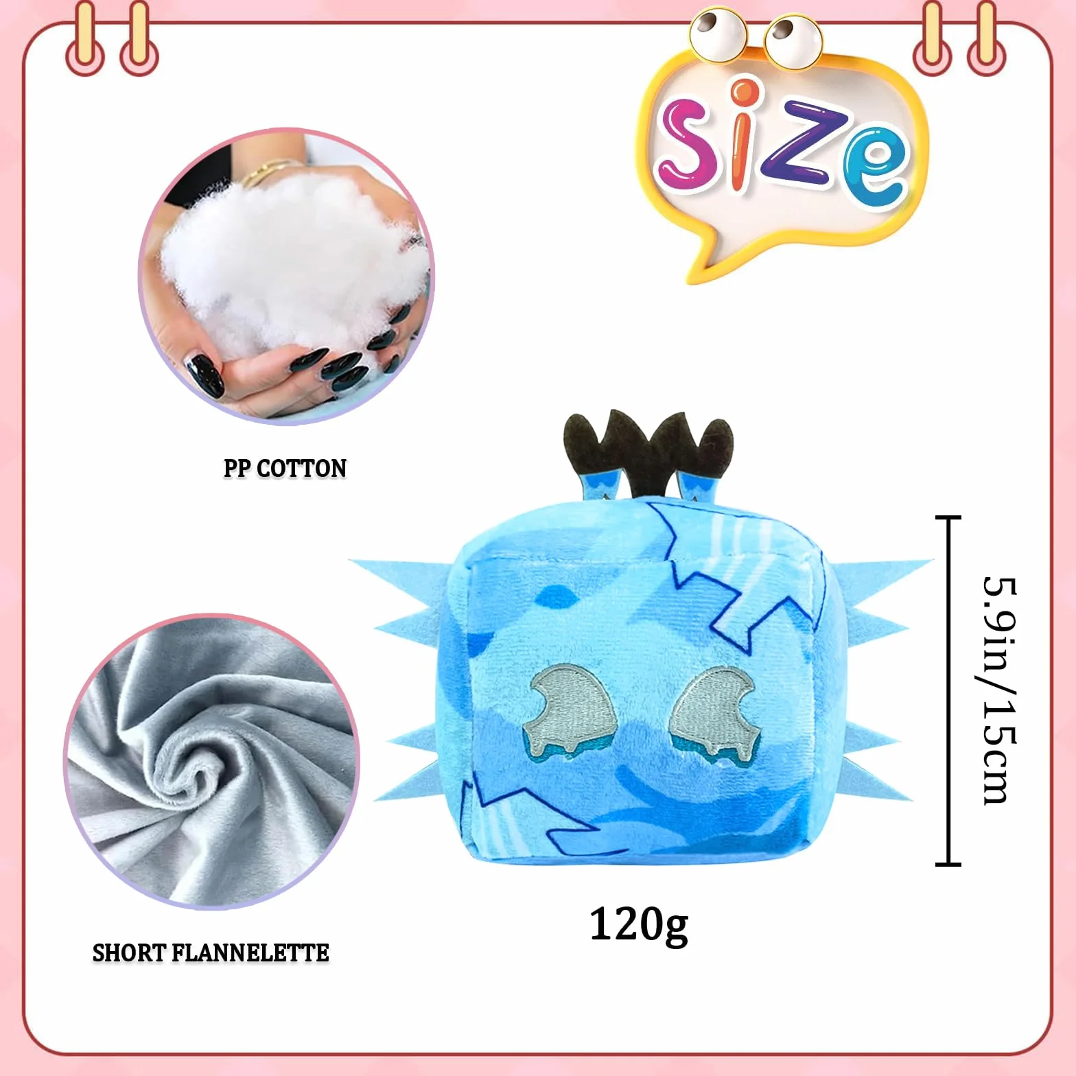 POPOYU Blox pluszak, miękkie wypchane zwierzę, poduszka, owoce, pudełko, zabawka, wypchana figurka, lalka dla dzieci, prezenty urodzinowe, miękkie, wypchane owoce, pluszowe zabawki do dekoracji