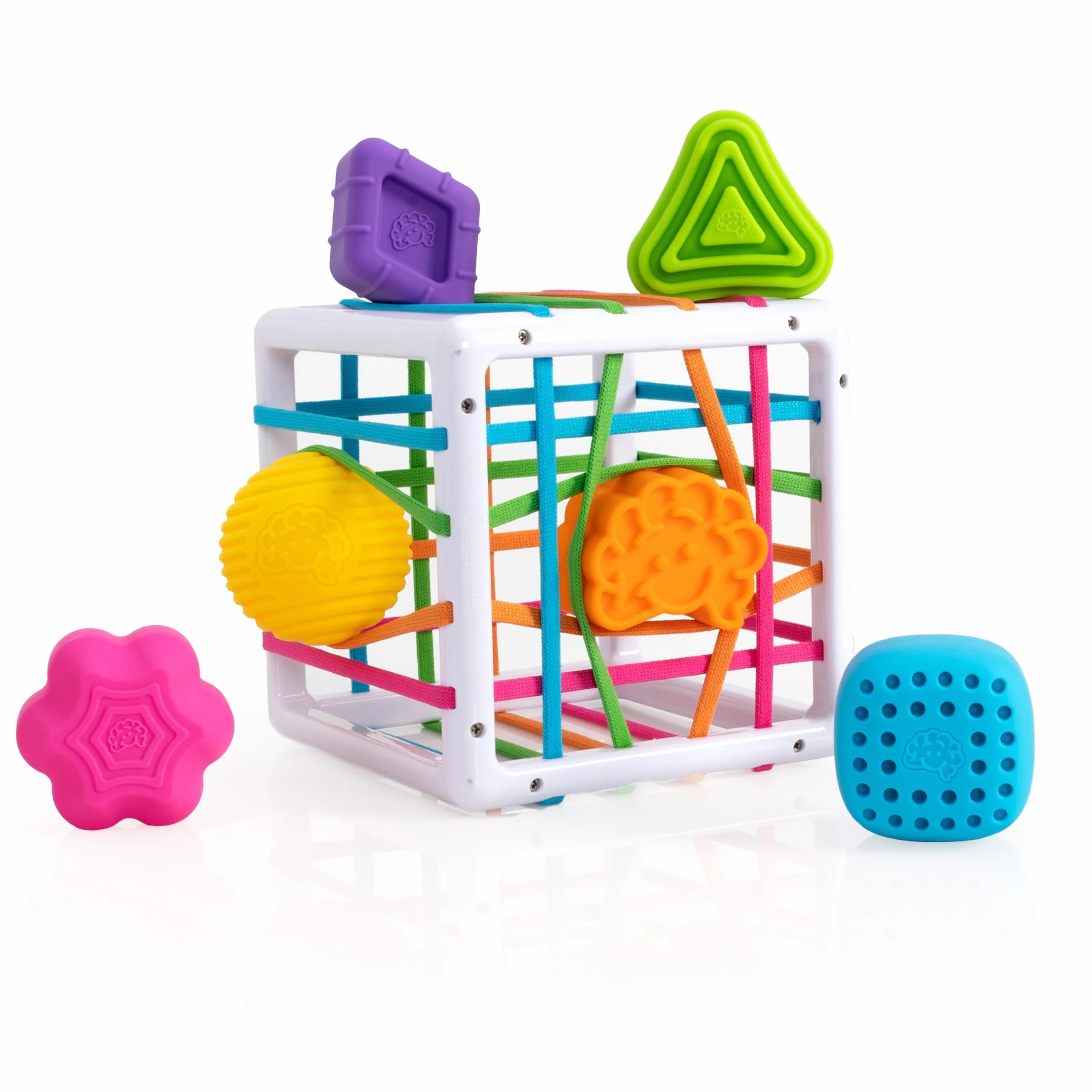 Fat Brain Toys F251 Fat Brain InnyBin, Przedszkole dla dzieci, Sortownik kształtów, Sortowanie zestawów budowlanych, Zabawka wczesnego rozwoju dla dzieci w wieku 18 miesięcy i starszych, wielobarwny