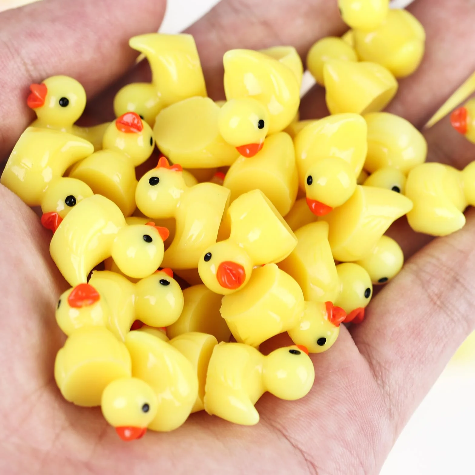 Miniaturowe kaczki z żywicy, 100 sztuk, miniaturowe kaczki z żywicy, miniaturowe figurki kaczek do akwarium, domku dla lalek, miniaturowy ogród, akcesoria DIY, miniaturowe statuetki i dekoracja domu