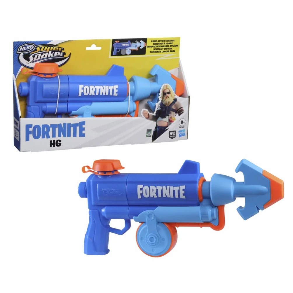 Super Soaker 5010993898794 Nerf Fortnite HG Water Blaster, Pump-Action Soakage, Outdoor Summer Games for Teens, Adults, Multi