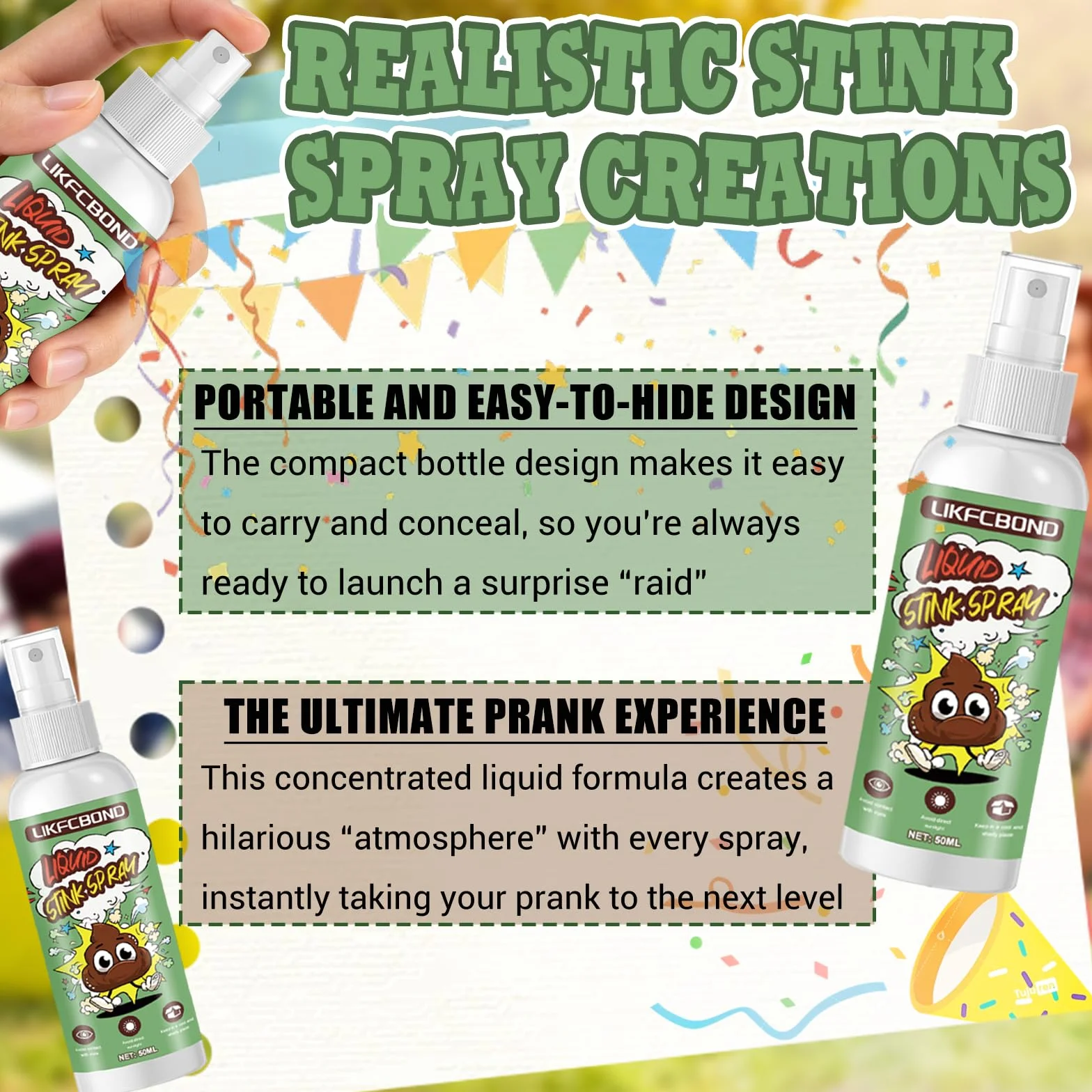 Śmierdzący Spray, Spray do Zenia, Spray Zapach dla Miłośników Psikusów, Zabawki Śmieszny Nieprzyjemny Zapach, 1 Sztuki, 50ML