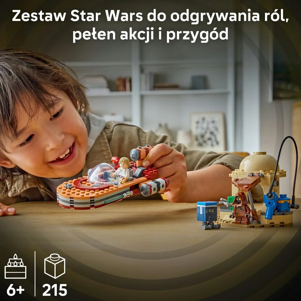 LEGO Star Wars 75420 SMART Play: Śmigacz Luke'a, interaktywna zabawka dla dziecka, zestaw kompatybilny z 1 x SMART Tagiem i minifigurką Luke'a Skywalkera - prezent dla dzieci od 6 lat i fanów