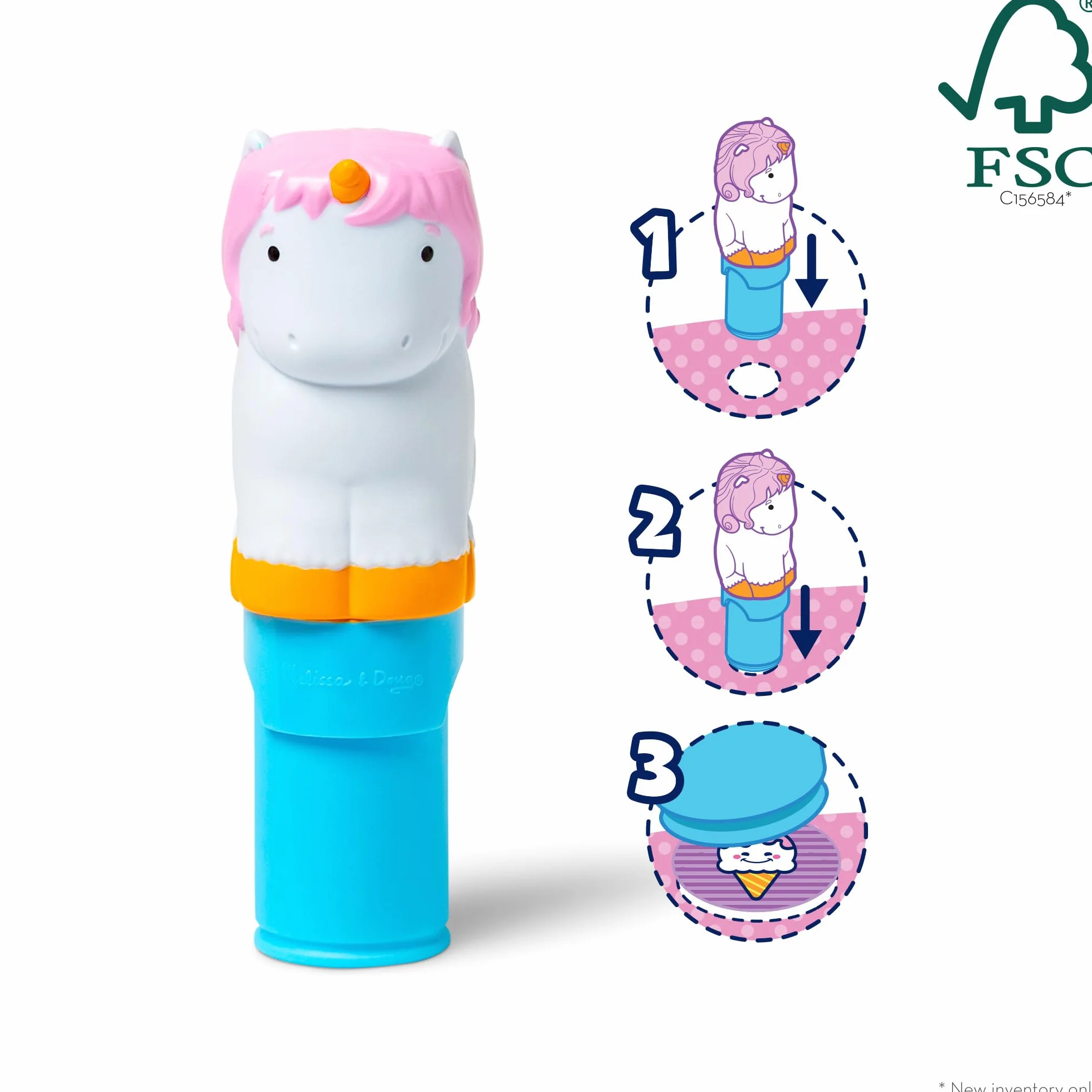 Melissa & Doug Naklejka WOW! 24-stronicowy znacznik naklejek i blok aktywności z 300 naklejkami - jednorożec, gra edukacyjna dla dzieci, 3 lata - certyfikat FSC