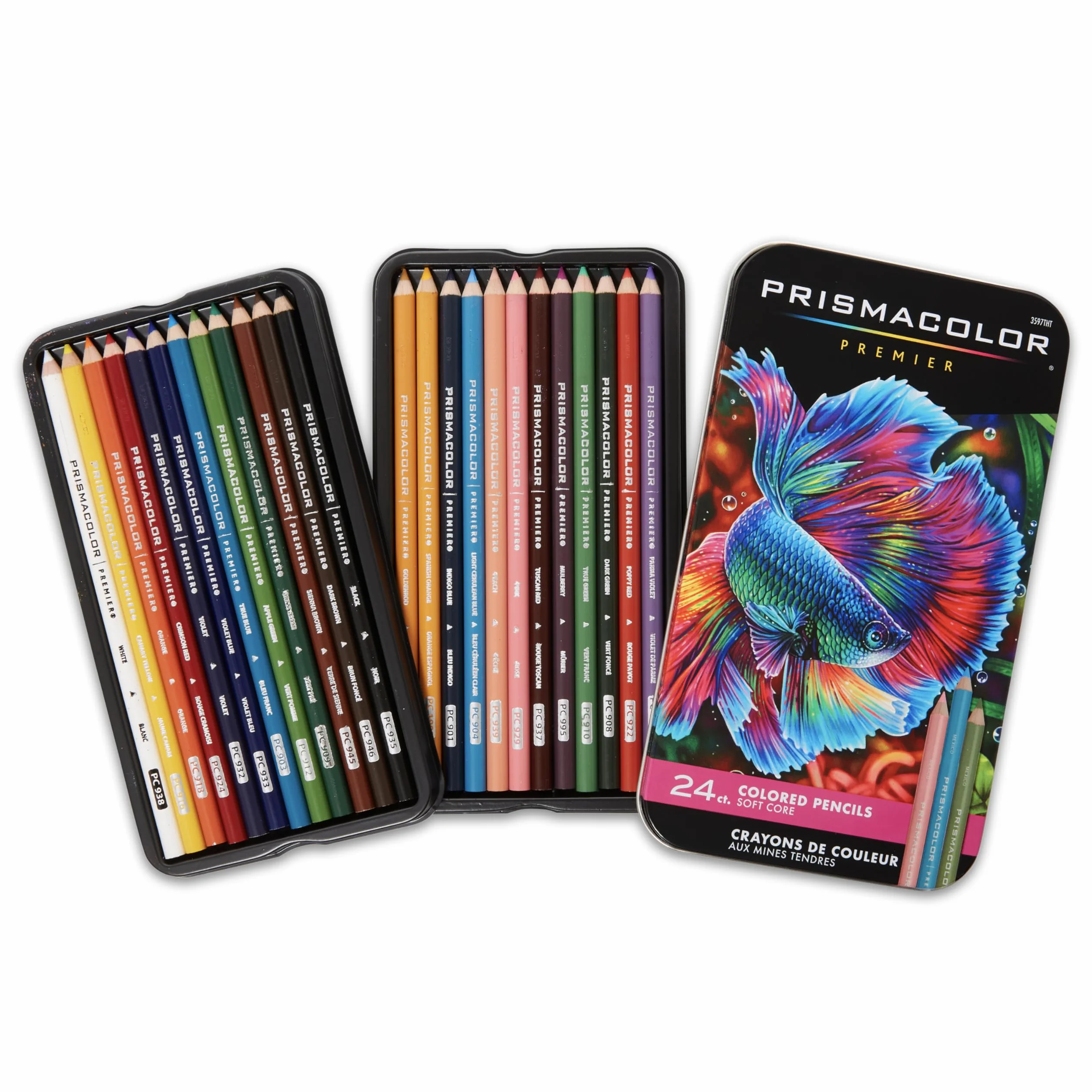 Prismacolor 3597T Premier Colored Pencils, Soft Core, 24-Count