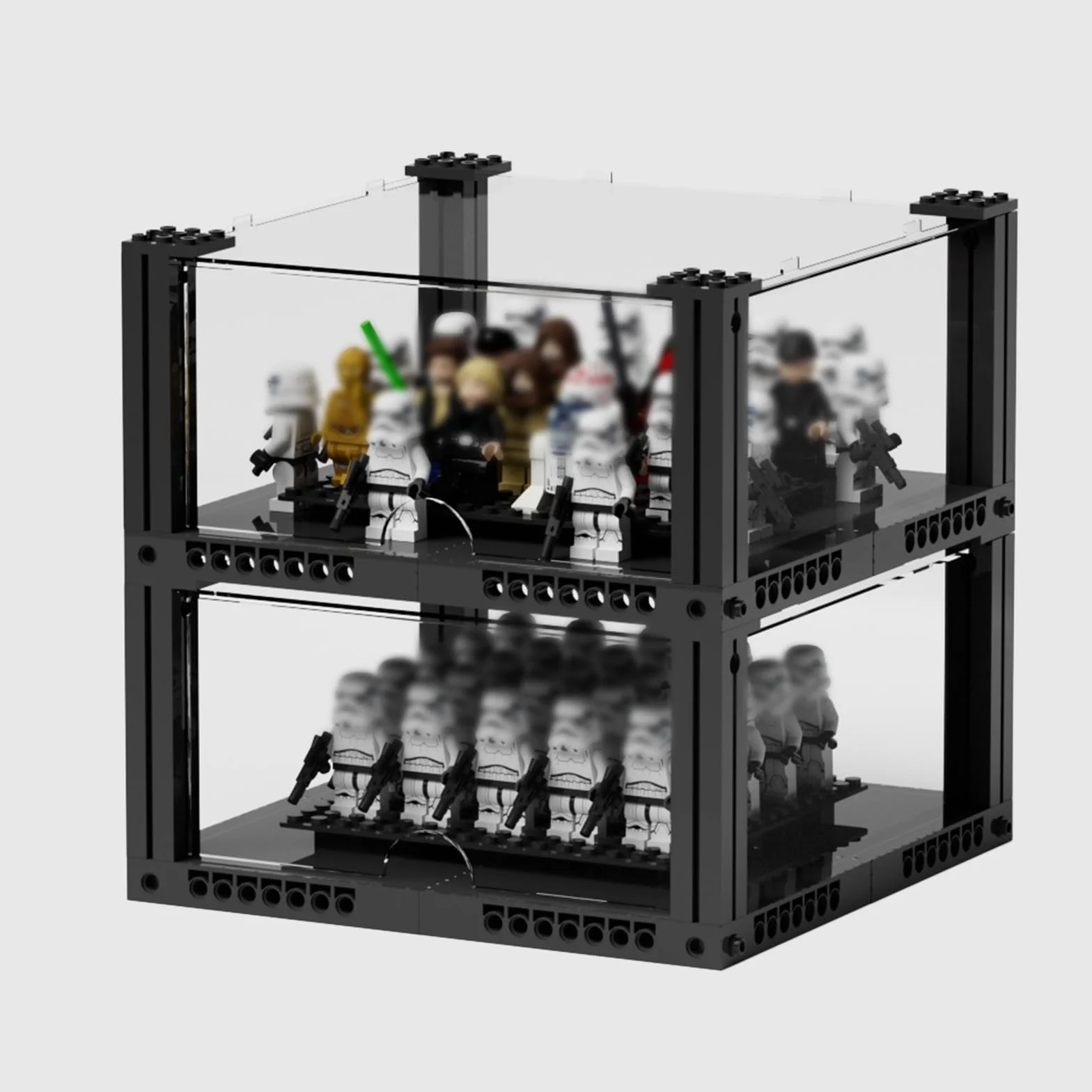 BRIKSMAX Witryna na 40 minifigurek Lego, ochrona przed kurzem, nadaje się do przechowywania i dekoracji w domu i pokoju zabaw, idealna dla kolekcjonerów (2 sztuki, 80 figurek)