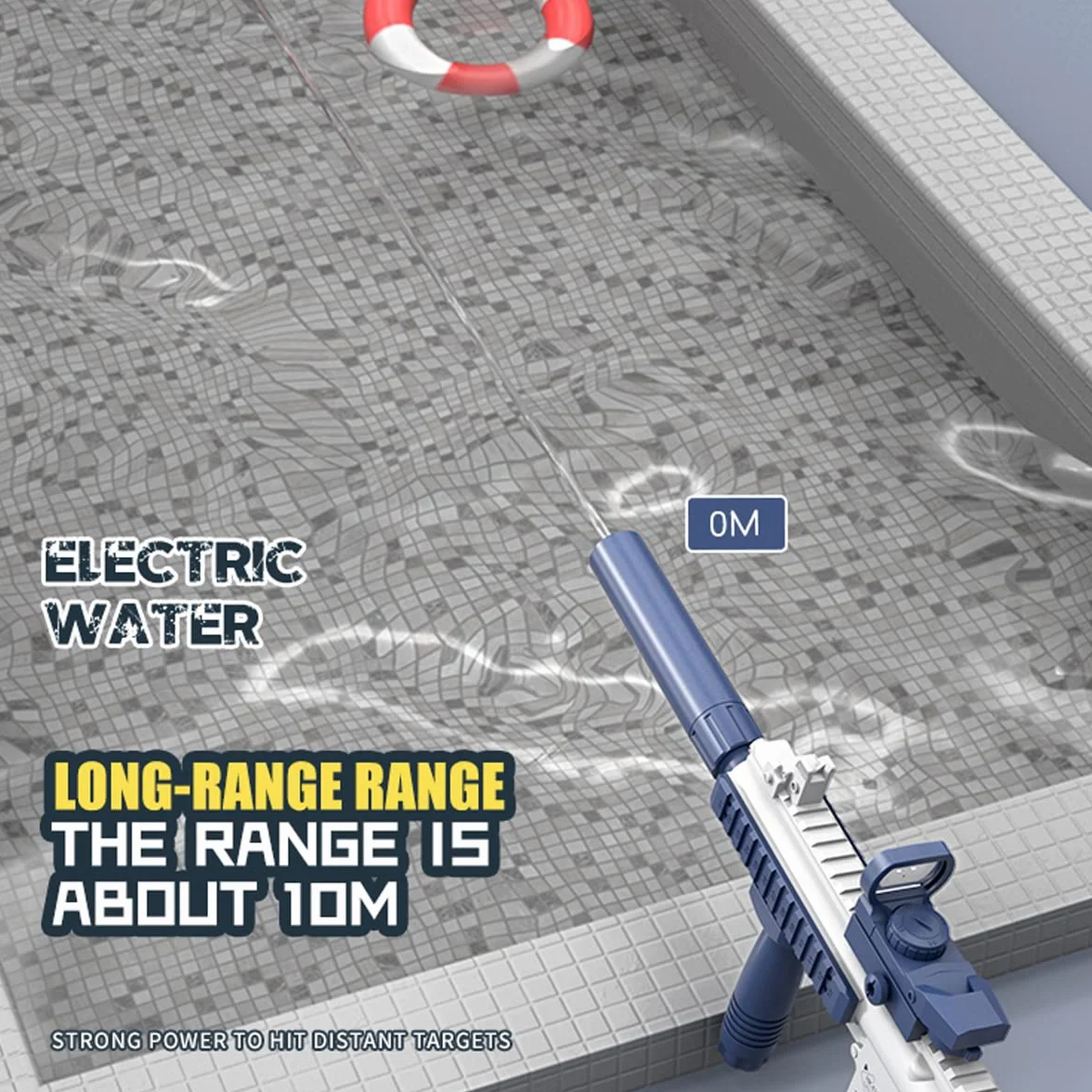 Elektryczny Pistolet na Wodę 2 w 1 dla Dorosłych i Dzieci - 500 ml, Duży Zewnętrzny Automatyczny na Lato, Basen, Imprezę