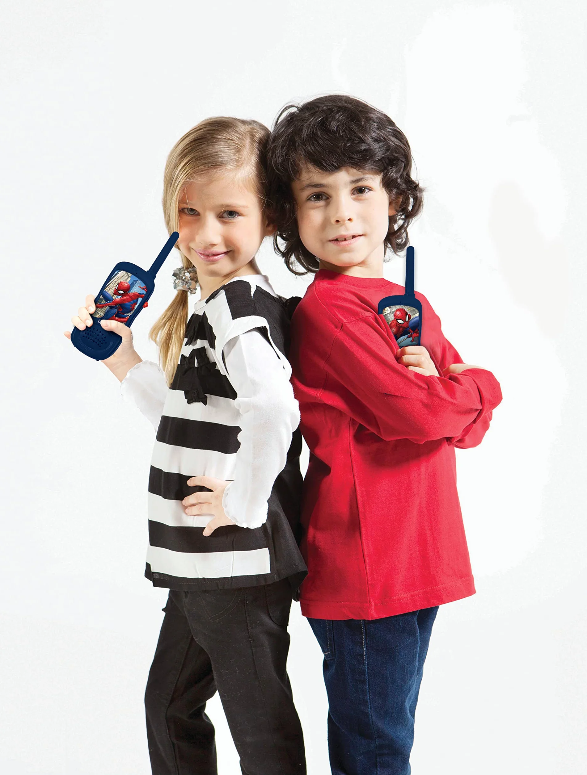 Lexibook Spiderman, Walkie Talkies, Gra Komunikacyjna dla Dzieci, Klips do Paska, Zasilany Bateryjnie, Czerwono-Niebieski, TW11SP, Jeden Rozmiar dla Wszystkich, Różne Modele