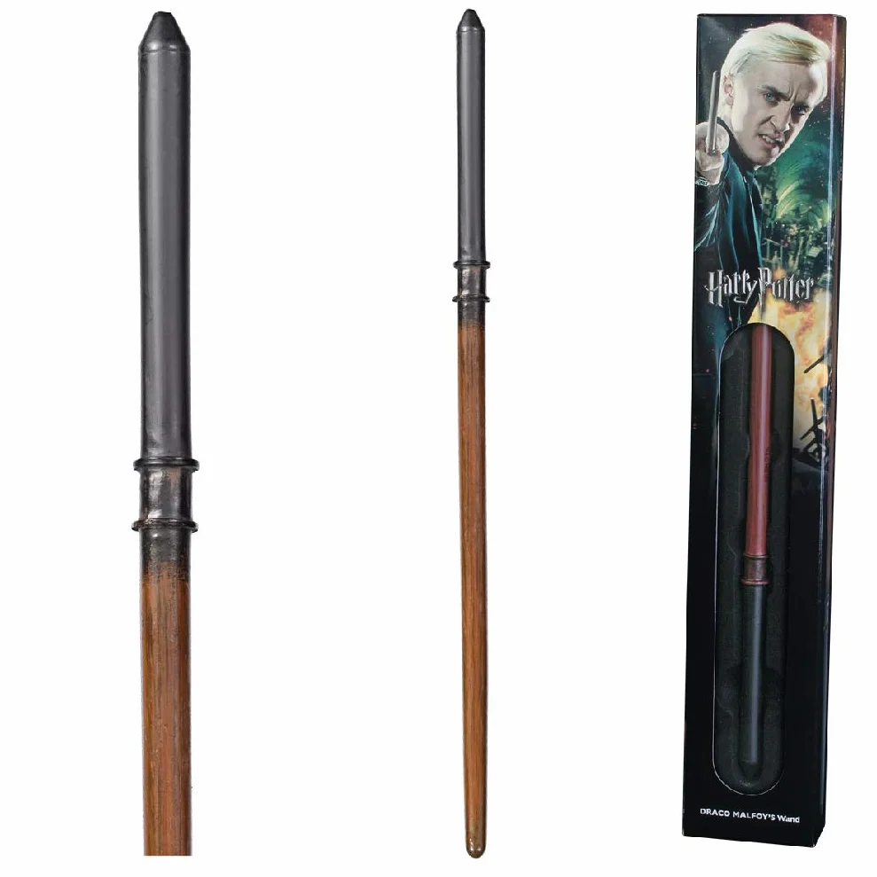 The Noble Collection - Różdżka Draco Malfoya w standardowym pudełku okiennym - 34 cm różdżka świata czarodziejów - zestaw filmowy o Harrym Potterze, rekwizyty do różdżki