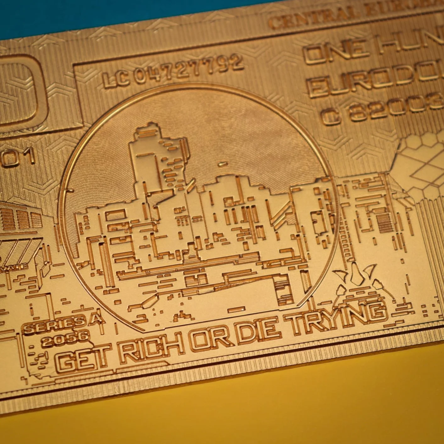 Cyberpunk 2077 24k Pozłacane na Metalu Eurodolar Replica - Numerowana Edycja Kolekcjonerska