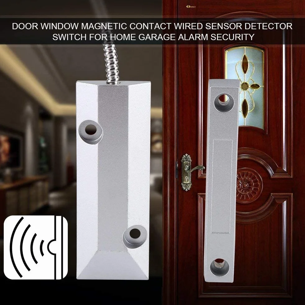 Fdit Door Window magnetyczny Przewodowy czujnik detektora do alarmu w garażu domu