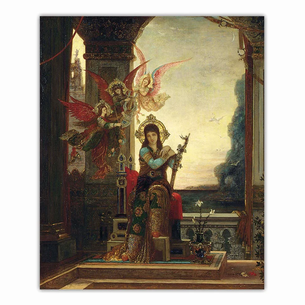 Malowanie po numerach dla dorosłych św. Cecylia i anioły muzyki Gustave Moreau zestaw
