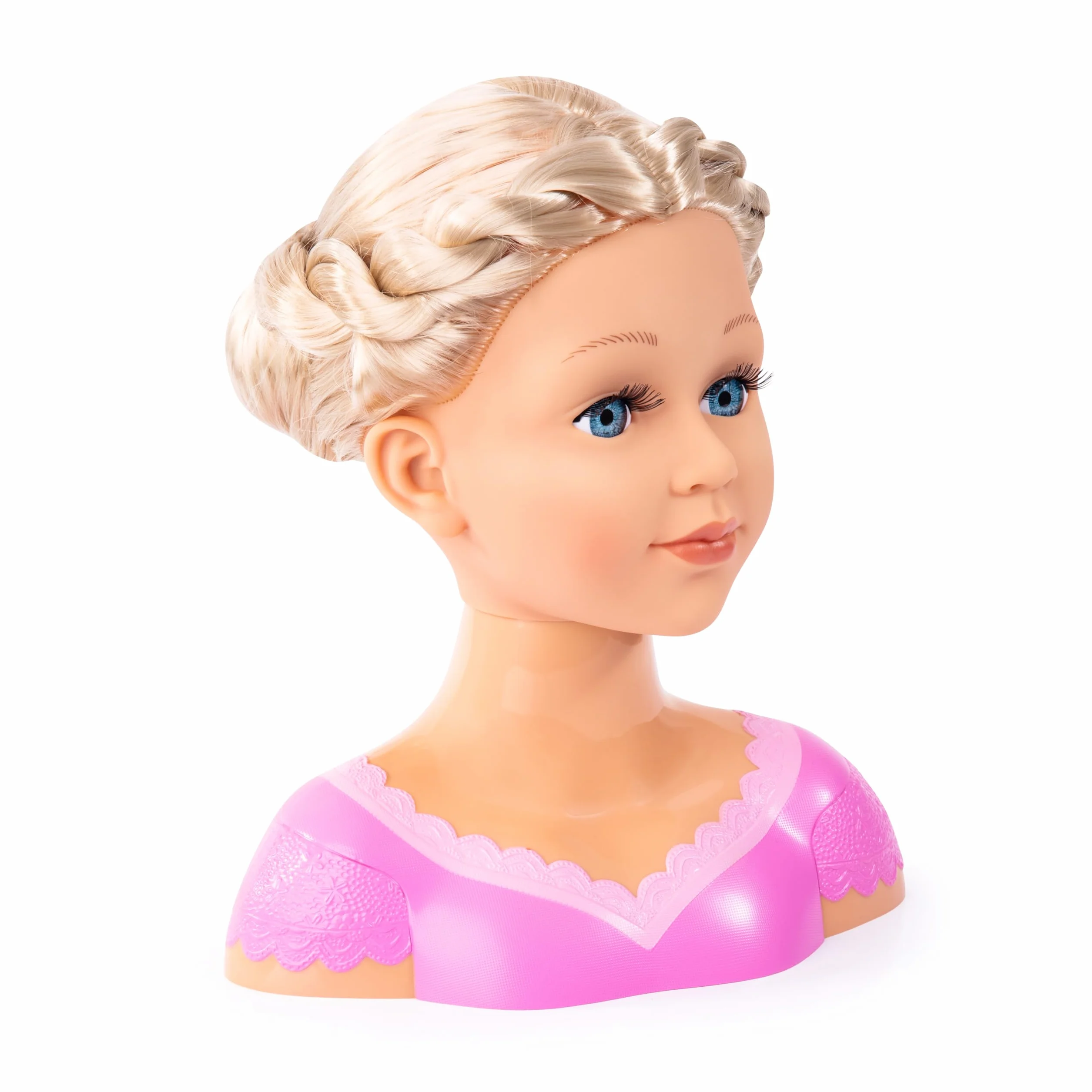 Bayer Design 90088AA Głowa do stylizacji dla dzieci, lalka do stylizacji Charlene Super Model z akcesoriami, blond włosy