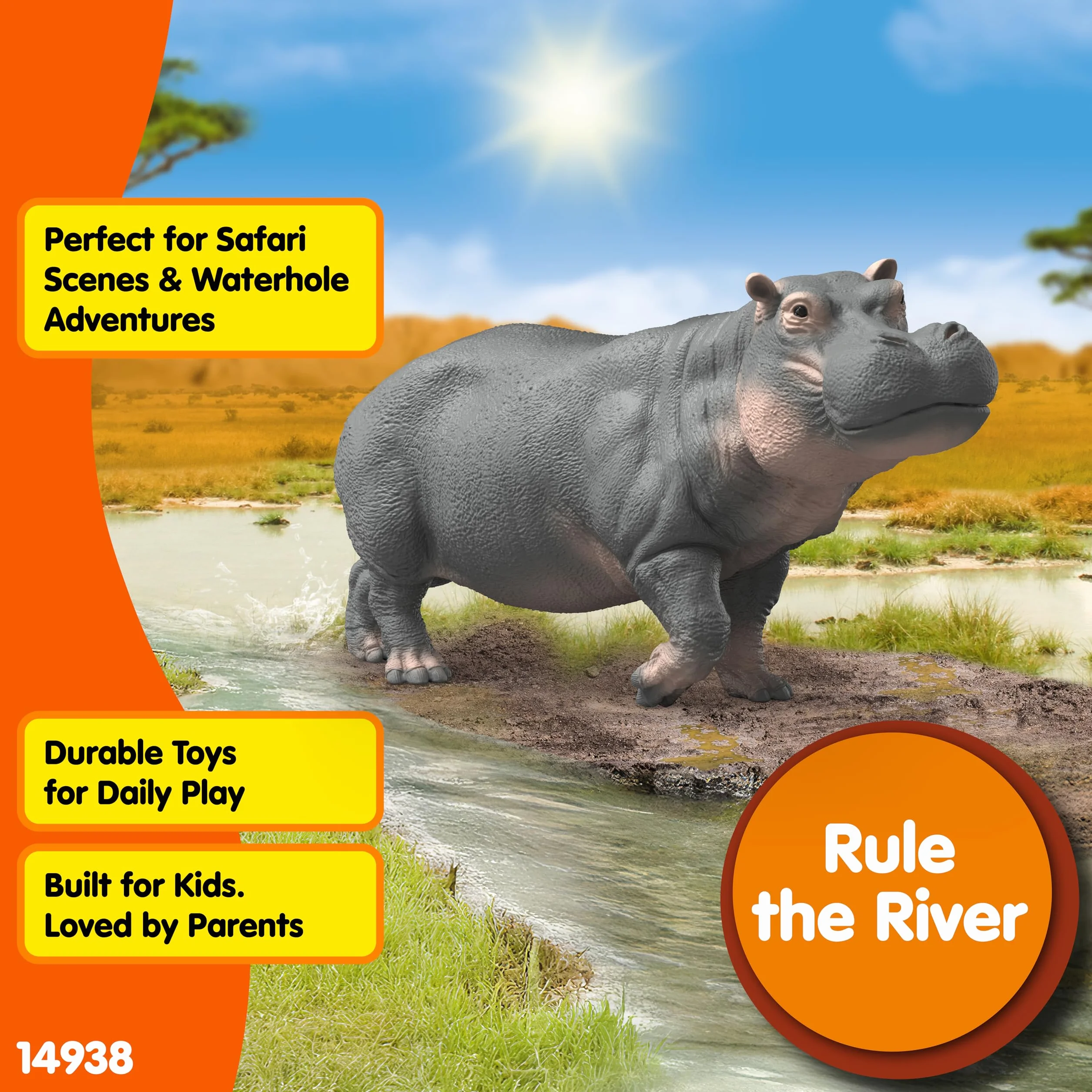 schleich WILD LIFE | Hipopotam 14938 | Szczegółowa figurka zwierzęcia i kolekcjonerska | Zabawka zoo | Prezent dla dzieci | Figurka do zabawy od 3 lat | 13 × 4 × 6 cm