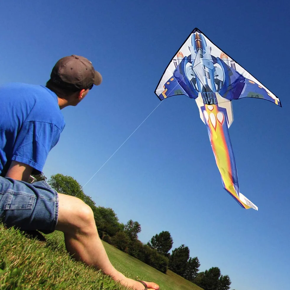 Mint's Colorful Life Latawiec samolotowy 63" dla dzieci i dorosłych, łatwy do latania latawca z uchwytem smoka i sznurkiem, dla początkujących na wycieczki na plaży.