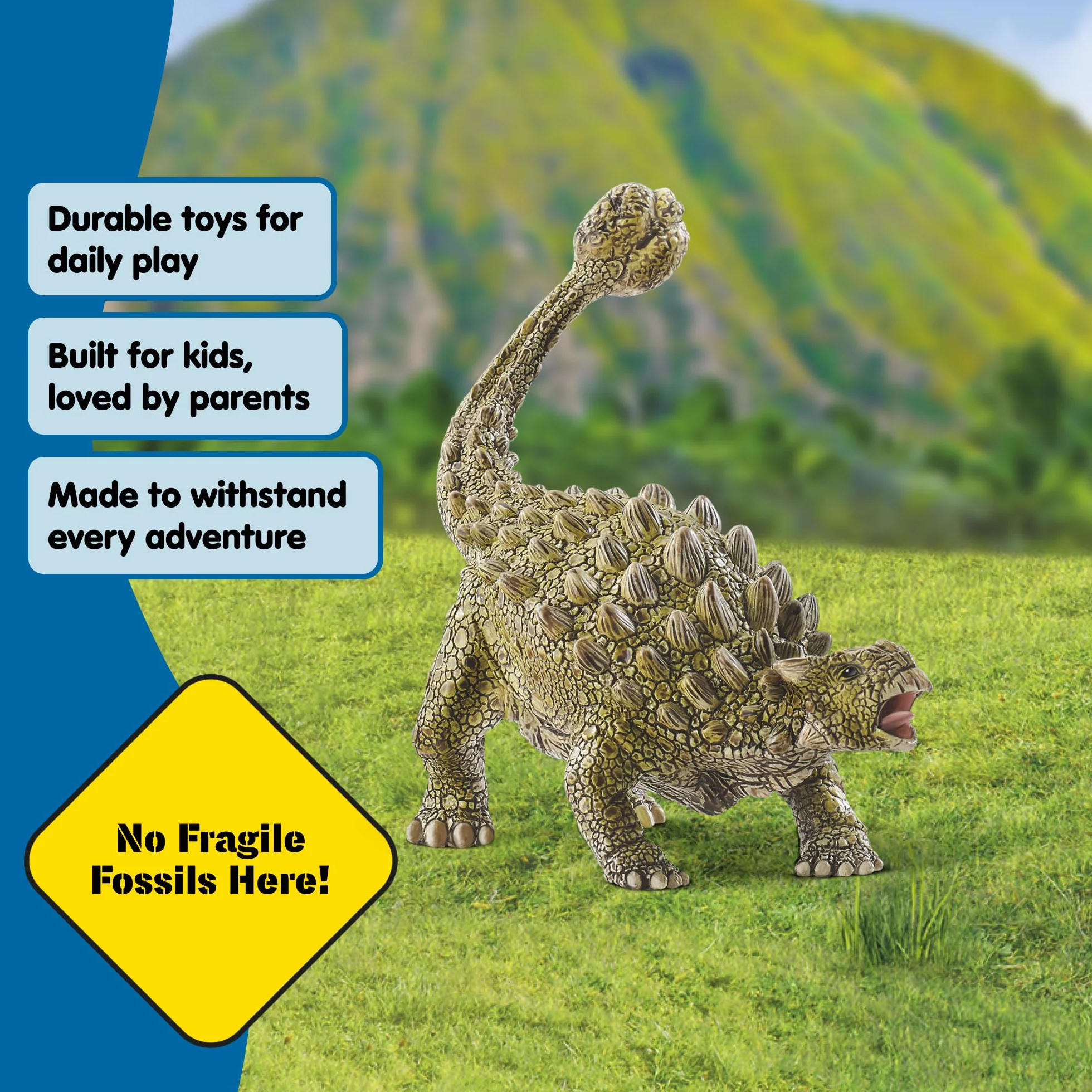 schleich DINOSAURS | Ankylosaurus 15023 | szczegółowa figurka dinozaura | zabawka dinozaur do kolekcjonowania | świetny prezent dla dziewczynek i chłopców | zabawka dinozaur od 3 lat | 14 x 7 x 11 cm