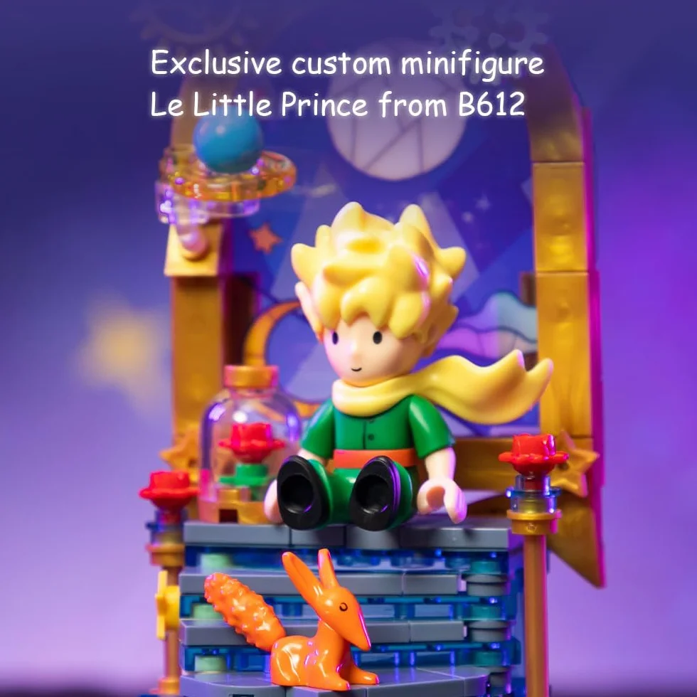 PANTASY Le Petit Prince zestaw klocków Gwiezdna Brama – Kreatywny model DIY z minifigurką i przezroczystą osłoną ochronną. Idealny prezent dla dorosłych i dzieci. Premium klocki do dekoracji domu