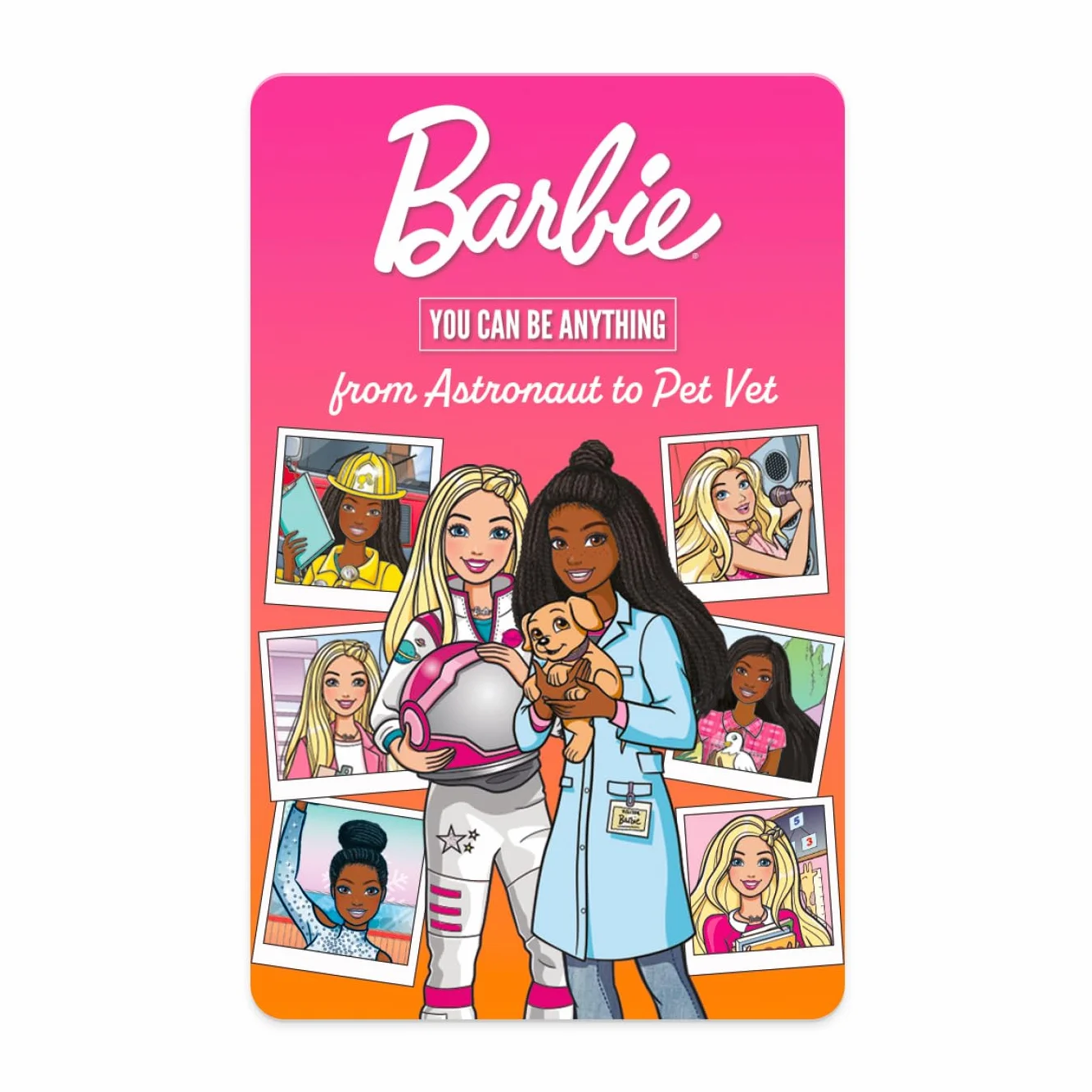YOTO Barbie You Can Be Anything: od astronauty do weterynarza zwierząt domowych – karta dźwiękowa dla dzieci do użytku z odtwarzaczem i mini urządzeniem audio All–w-1, słuchanie bez ekranu, zabawa na
