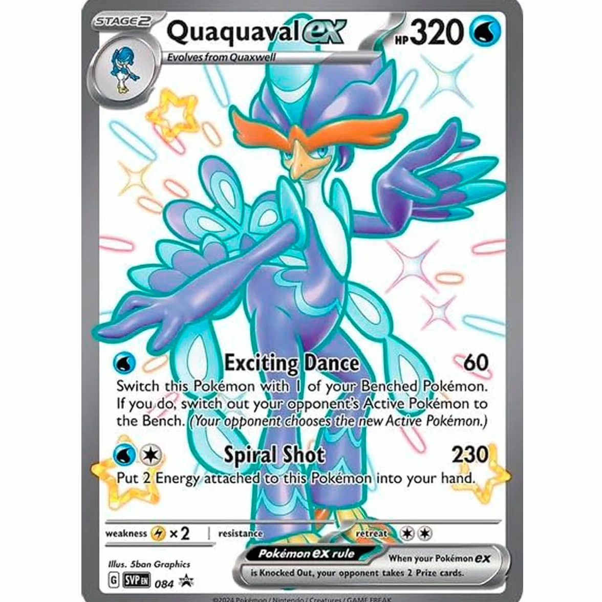 Giant Pokemon Cards Promo GX VMAX EX Vstar lub V Jumbo Card XXL Pokemon pudełko reklamowe oficjalna karta (Quaquaval EX)