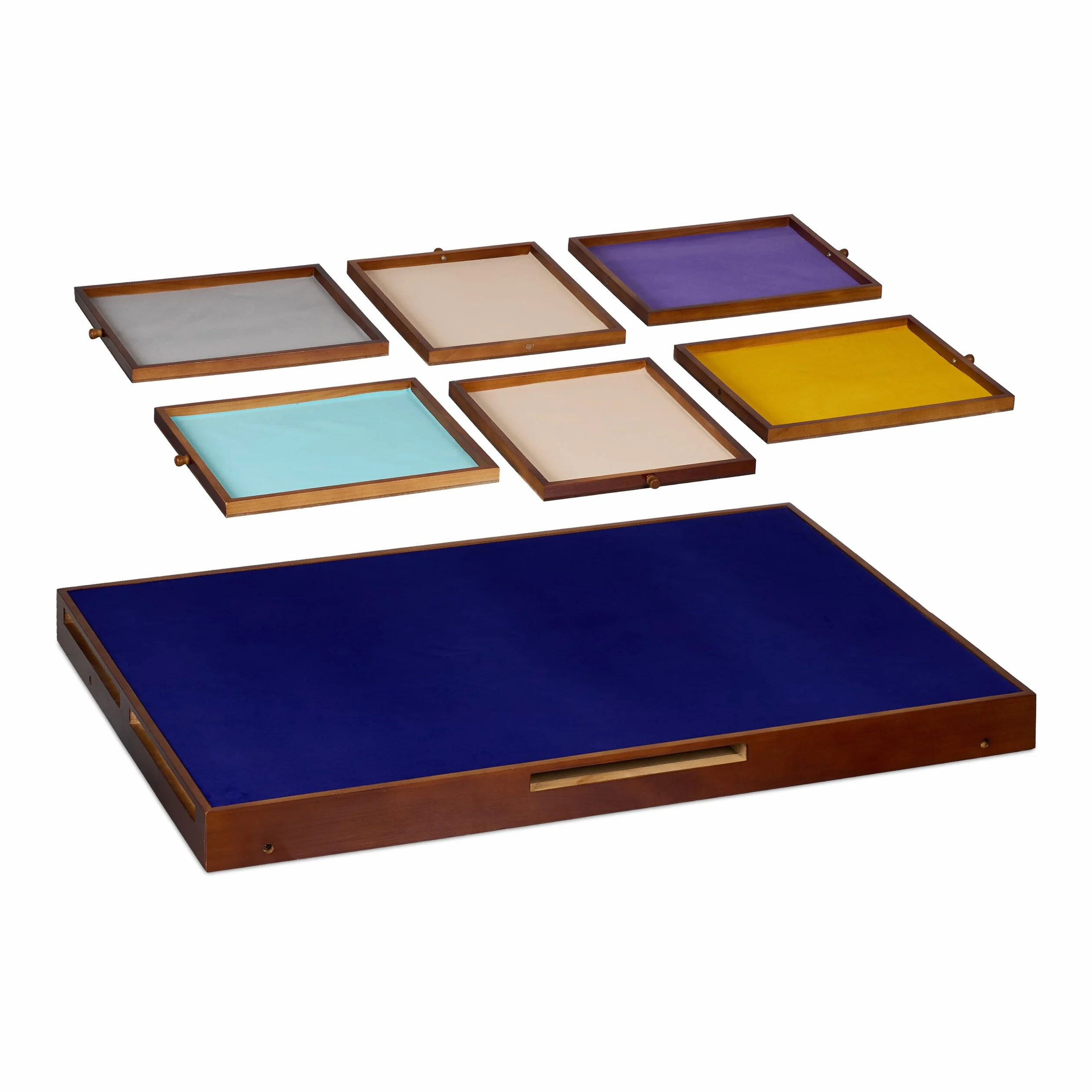 Relaxdays Stół do puzzli, 6 szuflad, puzzle do 1500 elementów, drewno i tkanina, składana podkładka pod puzzle, akcesoria do puzzli, kolorowy