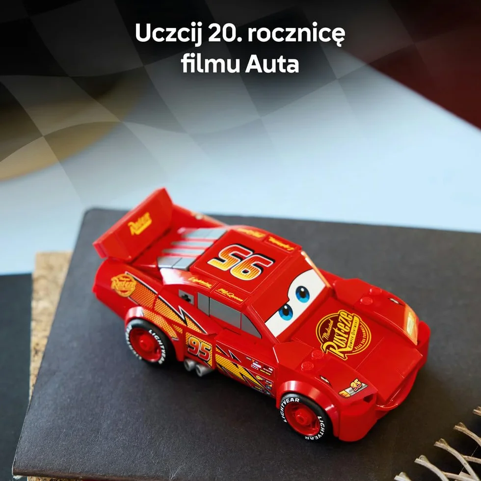 LEGO Speed Champions | Zygzak McQueen, zabawka konstrukcyjna dla chłopca i dziewczynki, samochód do składania dla 9-latka, zestaw z filmu Auta Disney Pixar, pomysł na prezent dla dzieci 77255